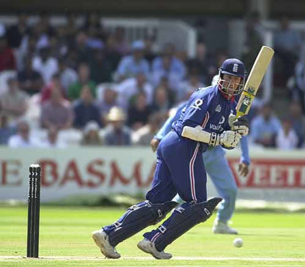 Trescothick on the run as he adds to his runs for England at Lords final England v India Nat West final 2002.