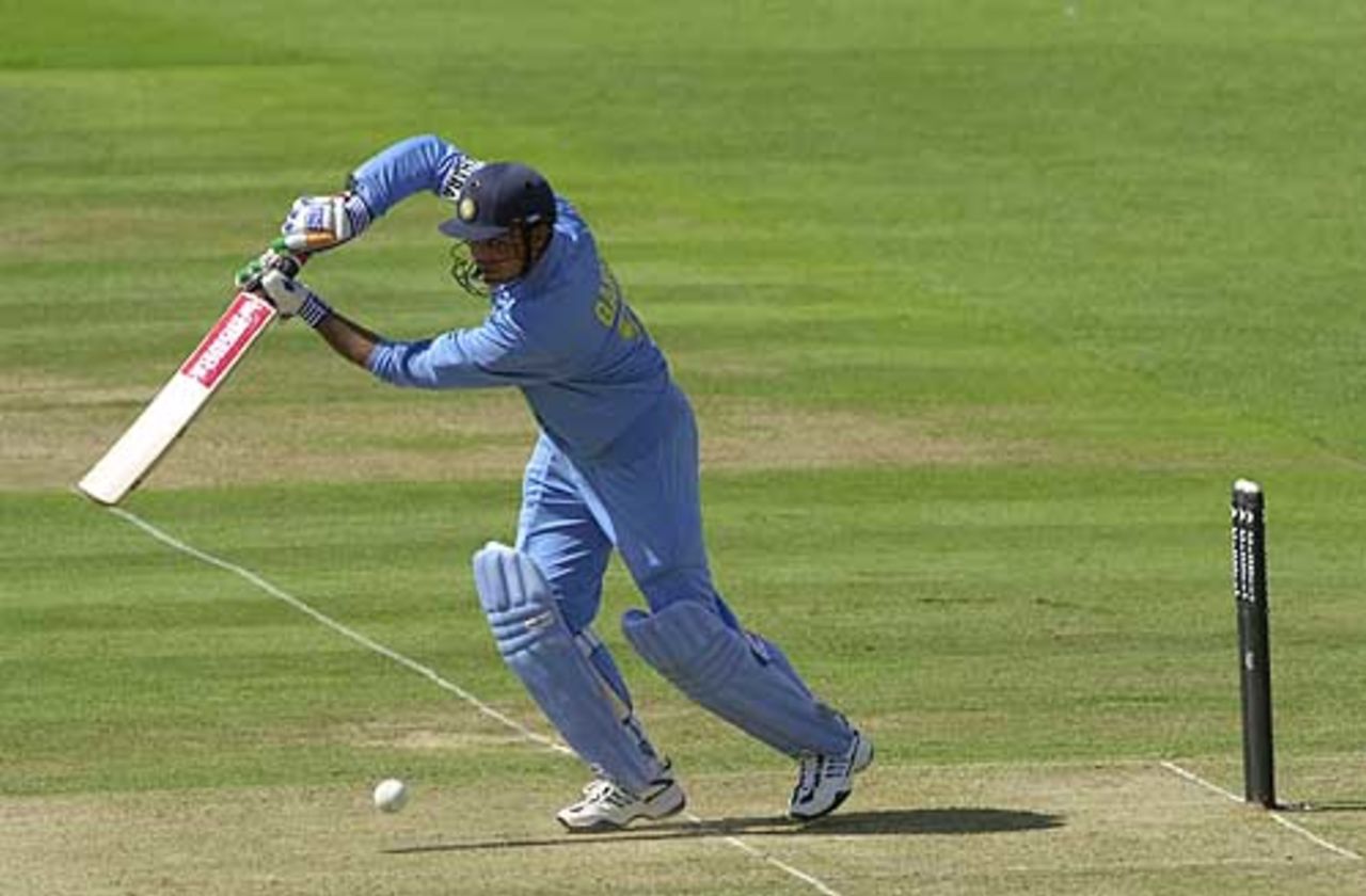 Ganguly is a study of concentration in his knock of 60, NatWest Series Final, 13th July 2002