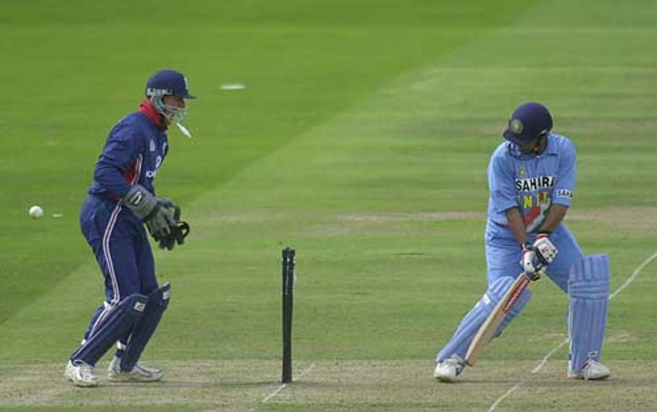 Sehwag is bowled in Ashley Giles first over, NatWest Series Final, 13th July 2002