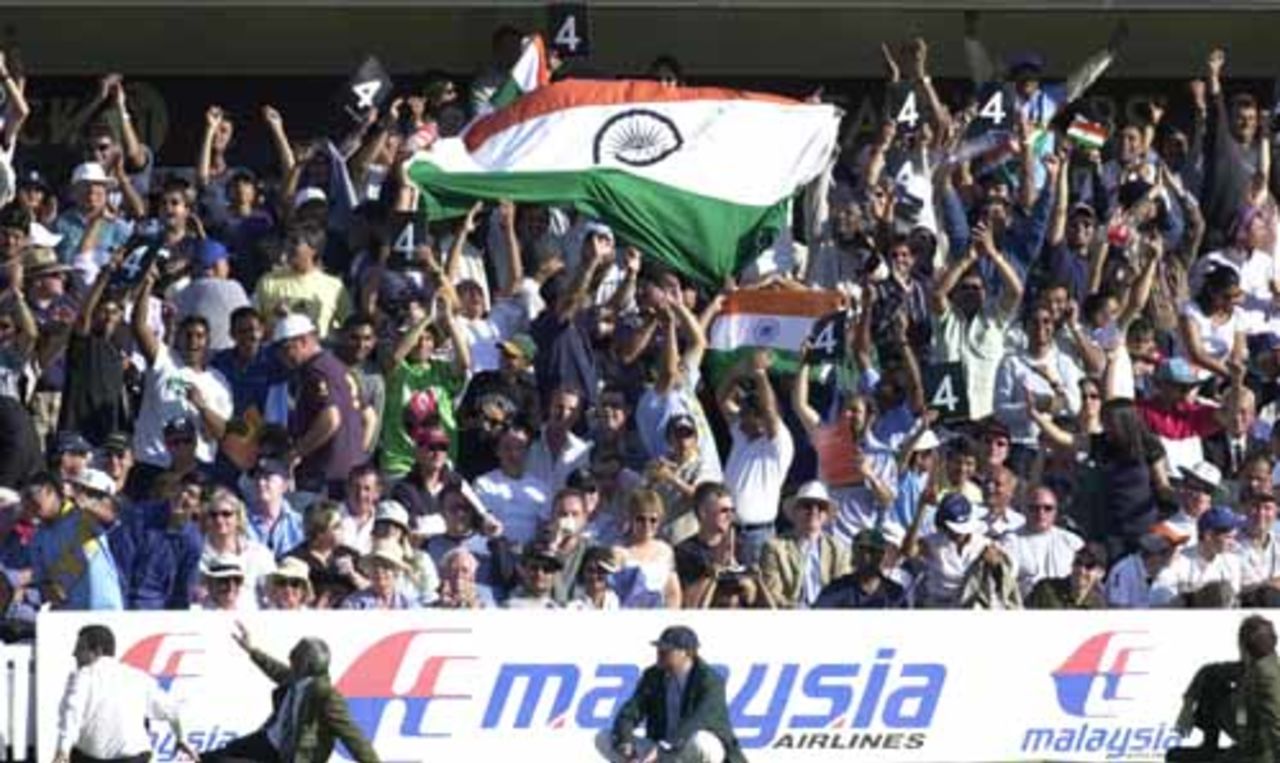 Indian delight at Lord's as the victory nears. NatWest Series Final, July 2002.