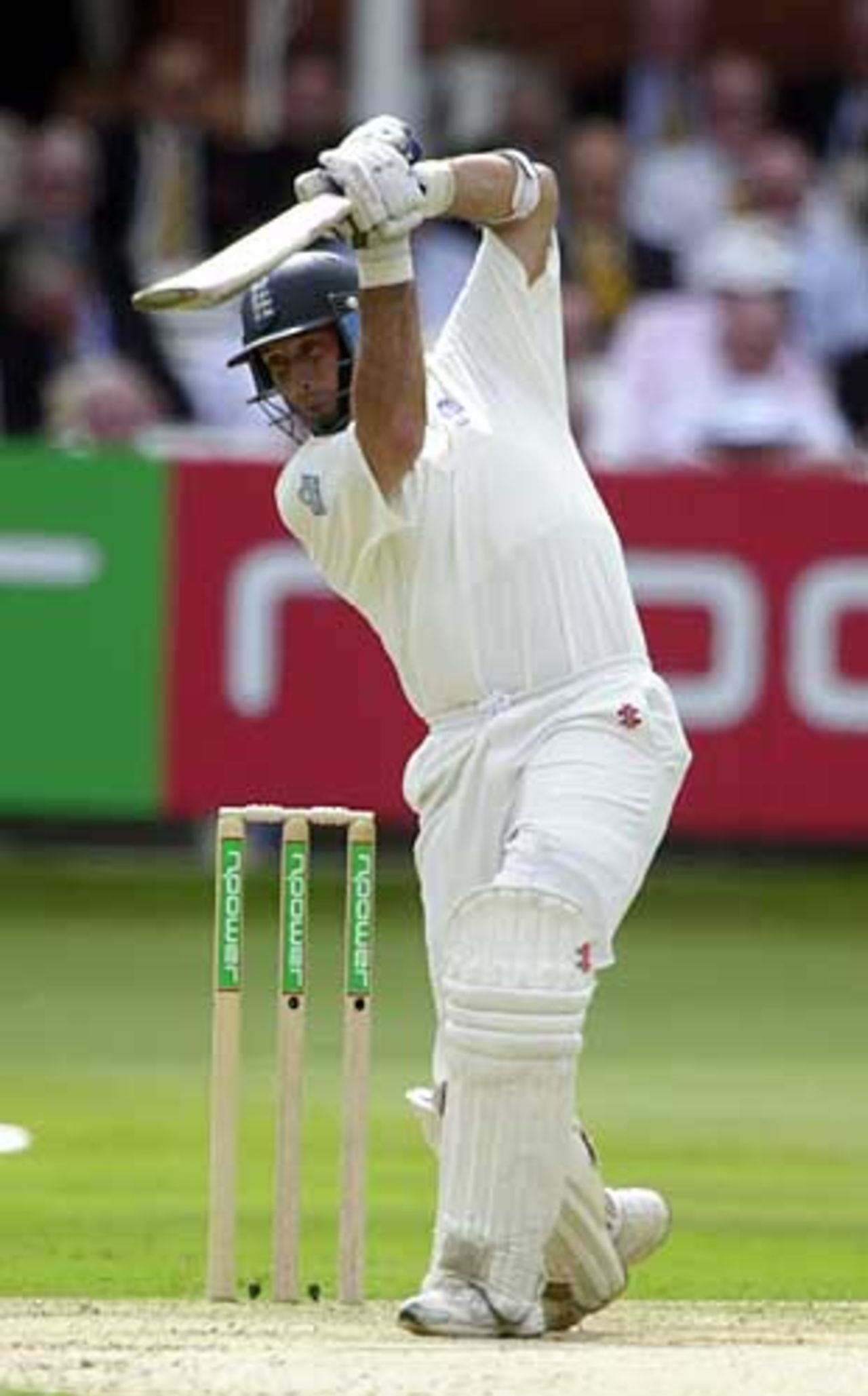 Nasser Hussain drives during his majestic innings, England v India, 1st npower Test at Lord's
