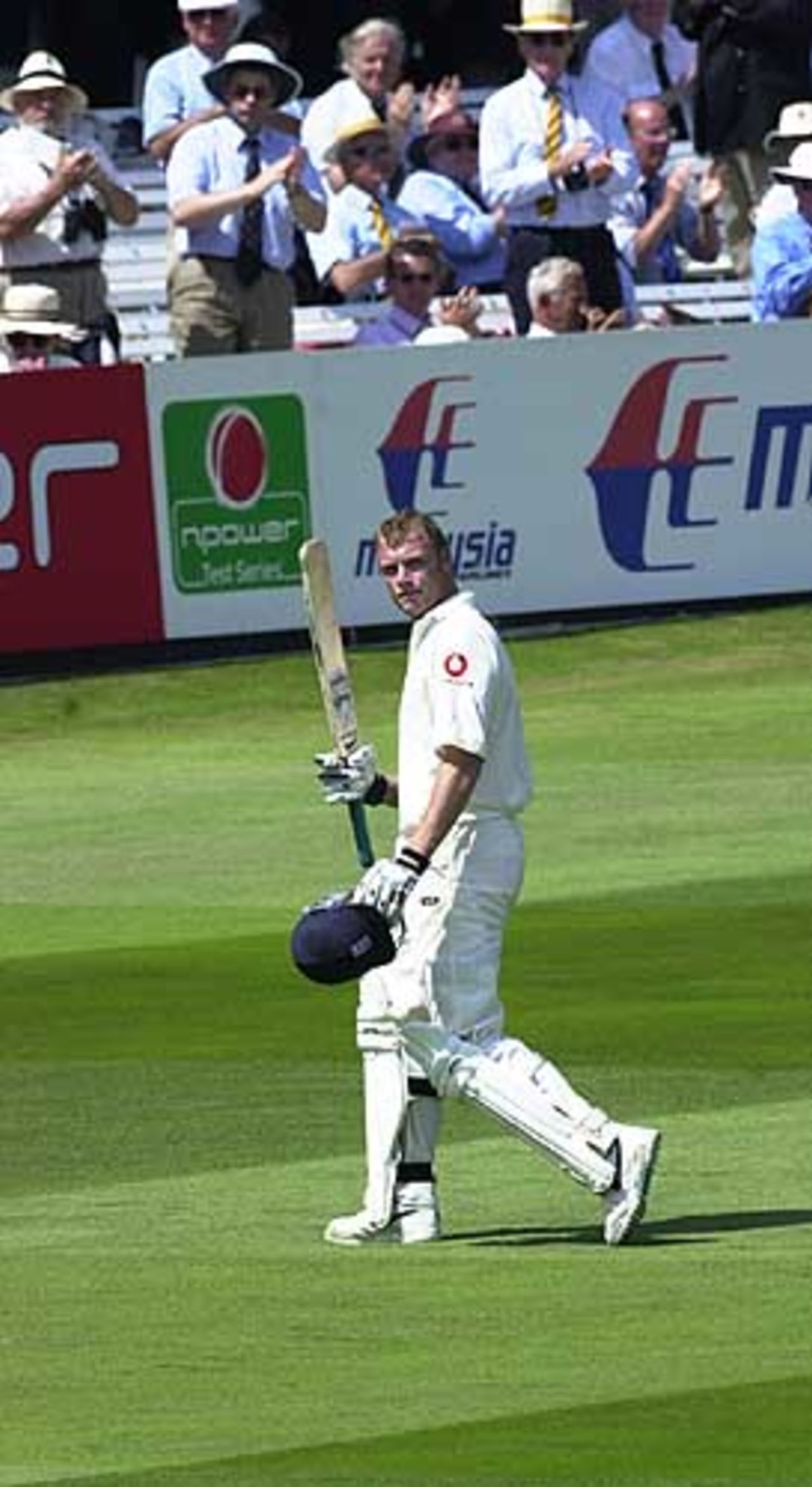 Flintoff is dismissed for 59 runs caught by Ratra from a delivery of Agarkar, England v India, 1st npower Test at Lord's