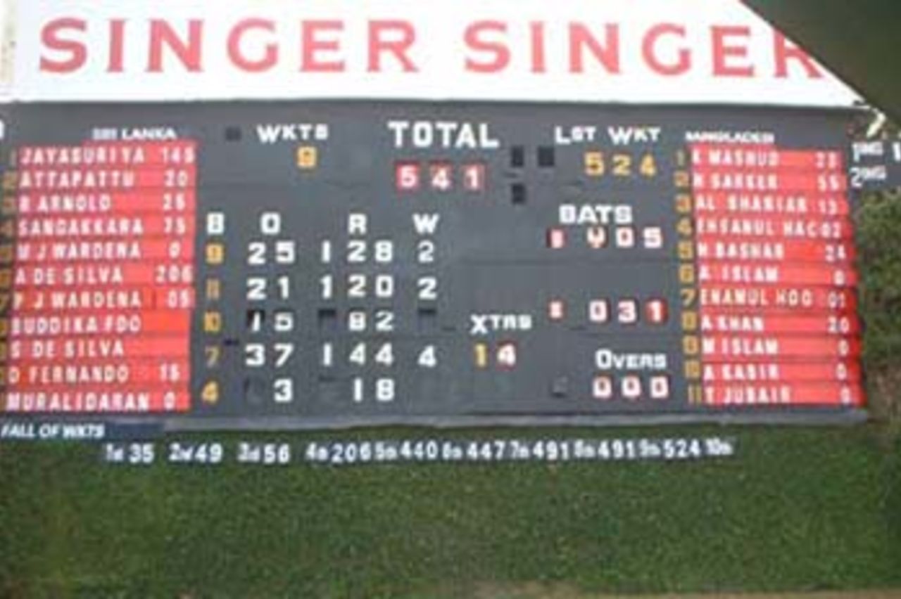 Sri Lanka v Bangladesh, 1st Test, P.Saravanamuttu Stadium, Colombo, 21-25 July 2002