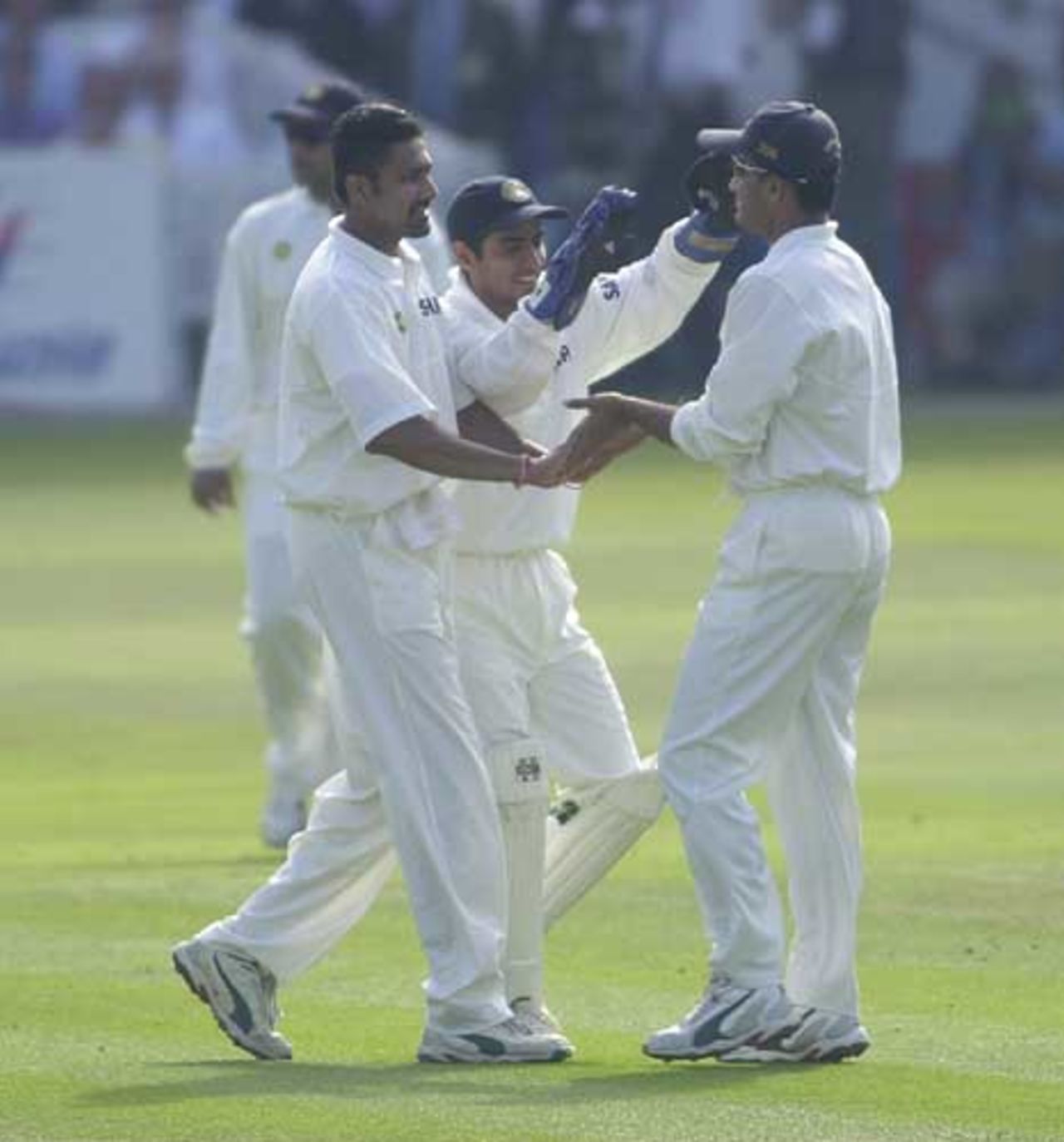 Ganguly and Kumble combine to dismiss Thorpe for 1 run, England v India 1st npower Test at Lord's