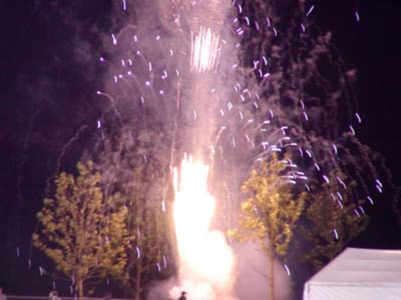 Fireworks greet the end of the match, but gloom for the Hawks