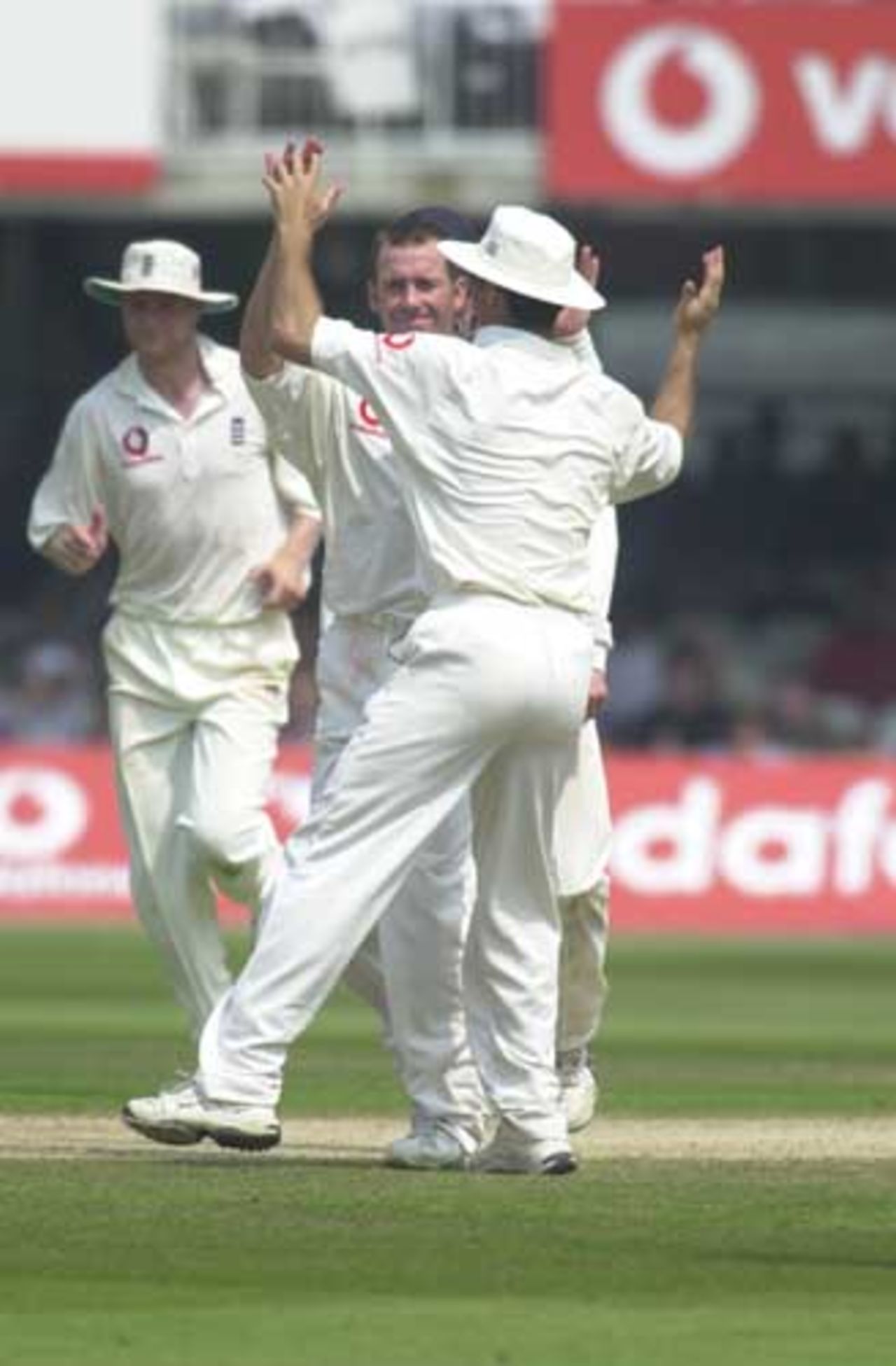 Joy for Craig White as he has Nehra out and the match is over, England v India 1st npower Test at Lord's