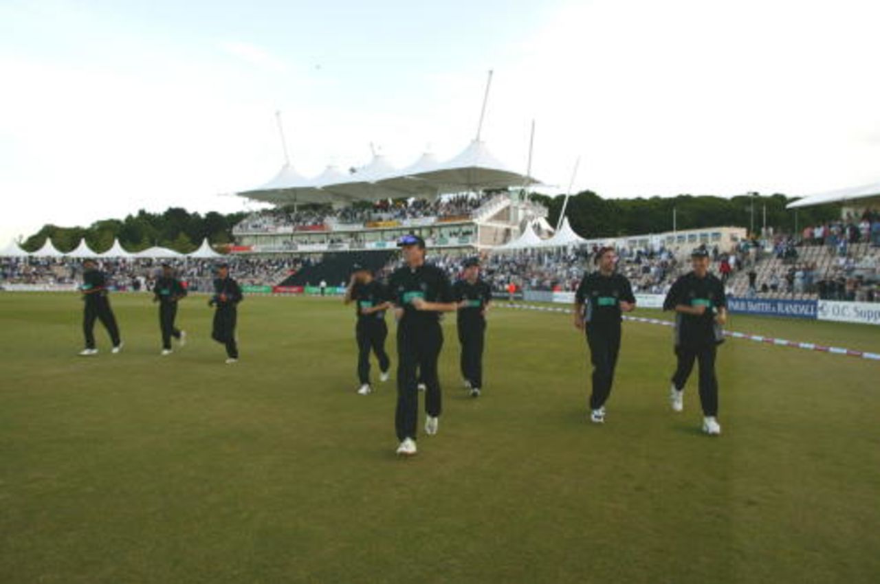 Hampshire players take a lap of honour