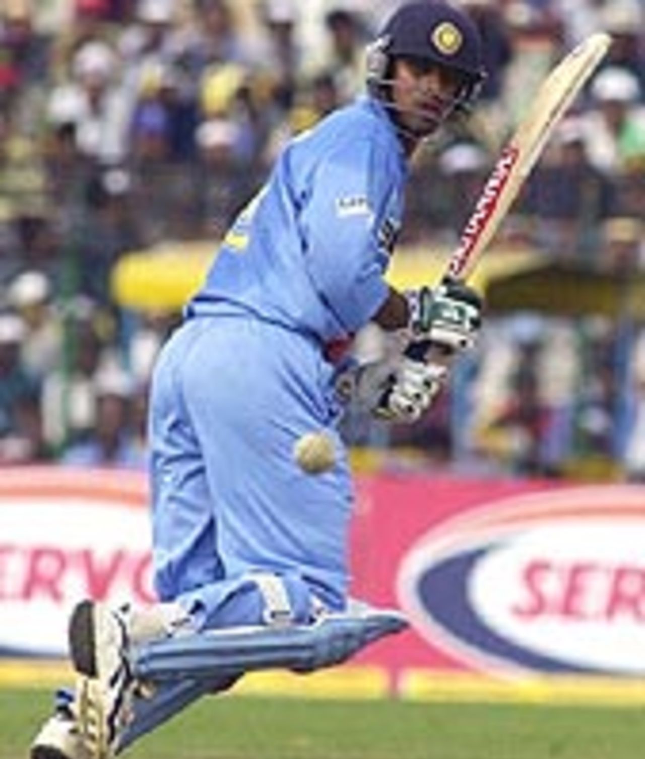 Rahul Dravid strokes the ball to off during his innings of 46