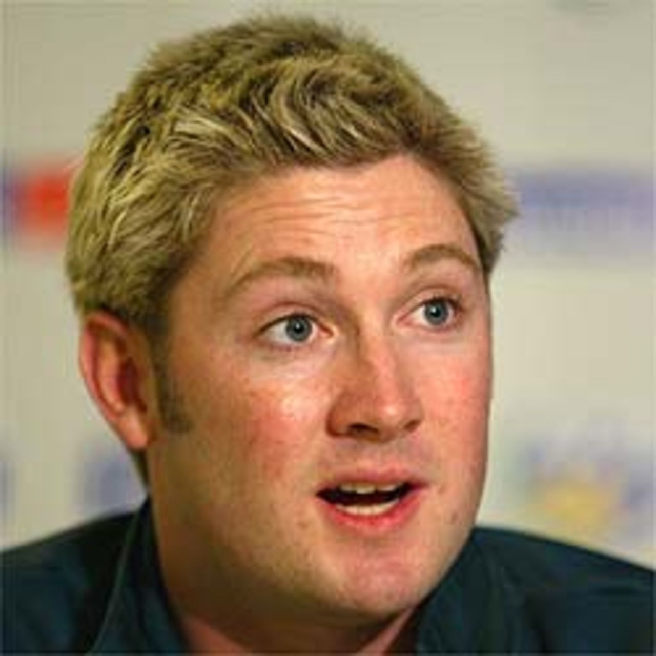 BRISBANE - APRIL 4: Michael Clarke of Australia speaks to members of the media about his selection in the Australian side, to tour the West Indies, during the One Day International match between Australia A and South Africa A at the Gabba in Brisbane, Australia on April 4, 2003.