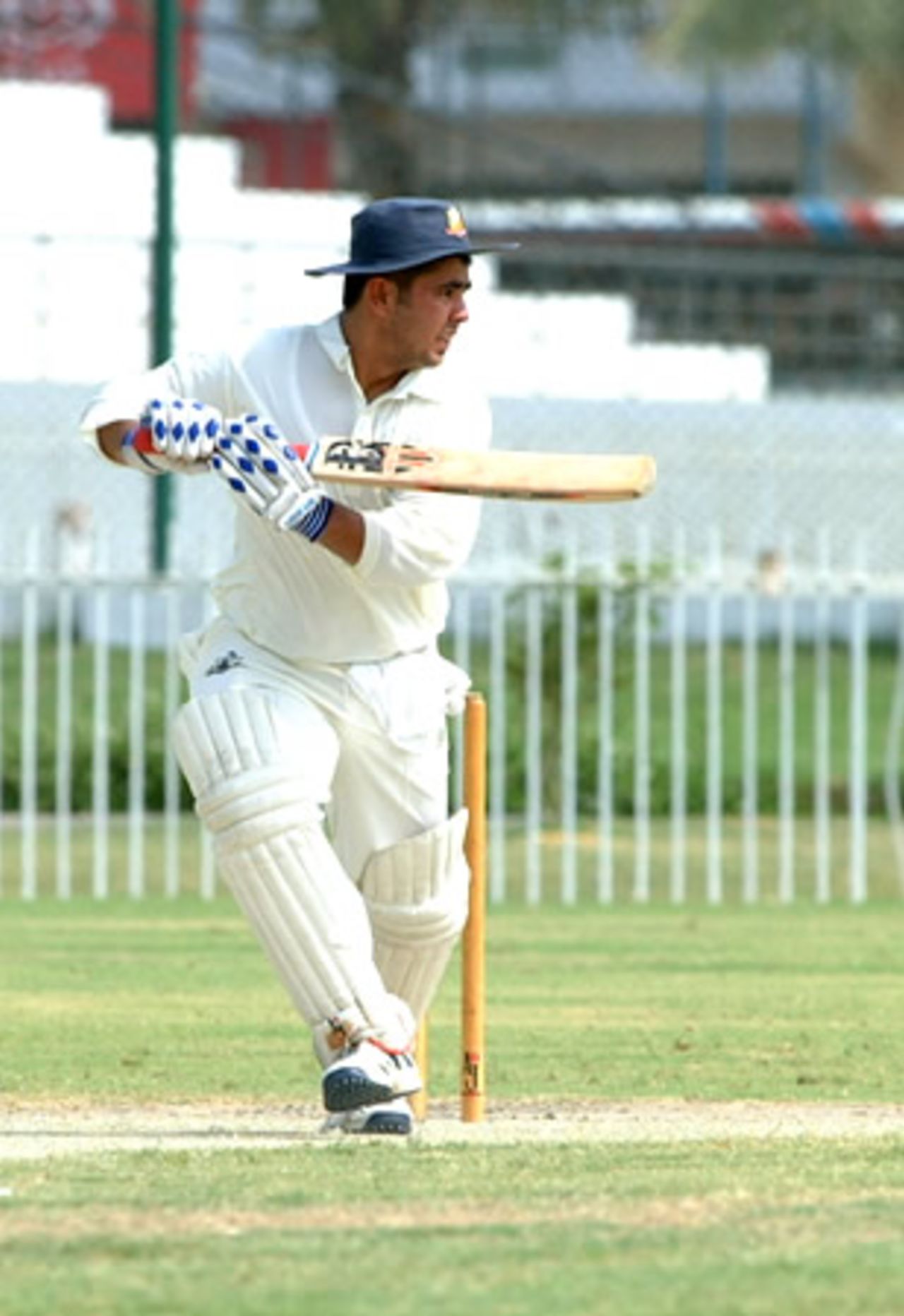 Asim Zubair cuts during his innings of 57 for UAE, Qatar Under-19s v United Arab Emirates Under-19s at United Bank Ltd Sports Complex Karachi, Youth Asia Cup 2003, 16 July 2003.