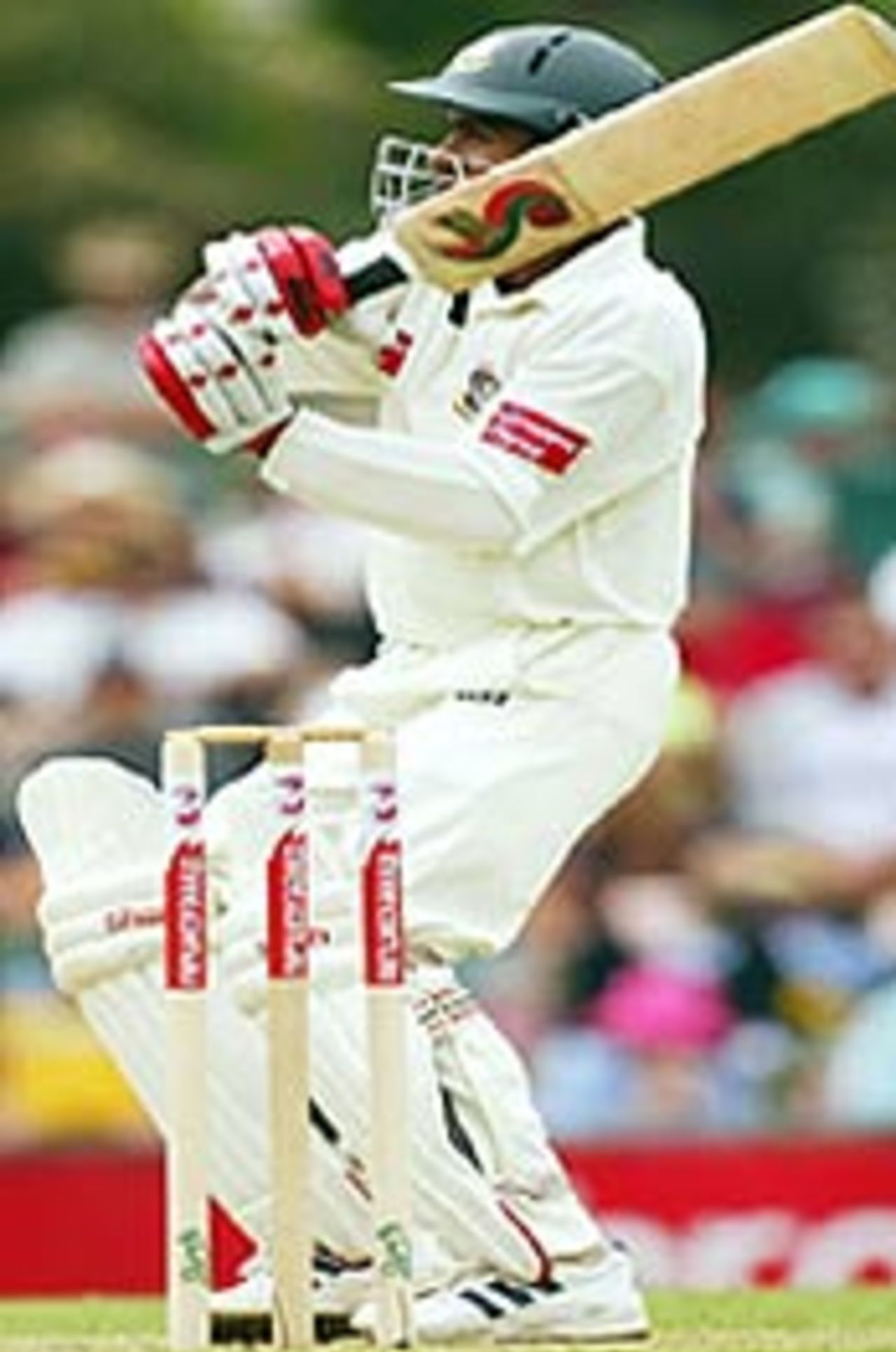Hannan Sarkar pulls during his innings of 76 against Australia in the second Test at Cairns