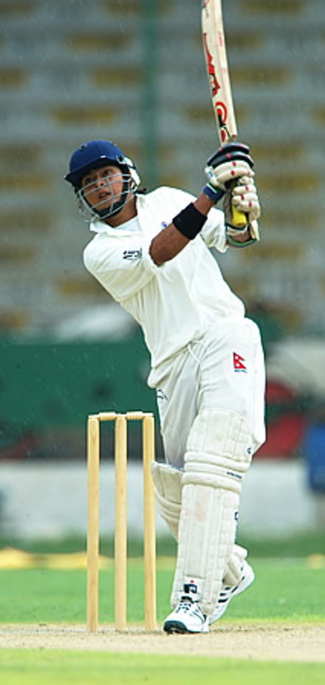 Yashwant Subedi of Nepal hit 40, 1st Semi Final: Kuwait Under-19s v Nepal Under-19s at National Stadium, Karachi, Youth Asia Cup 2003, 26 July 2003.