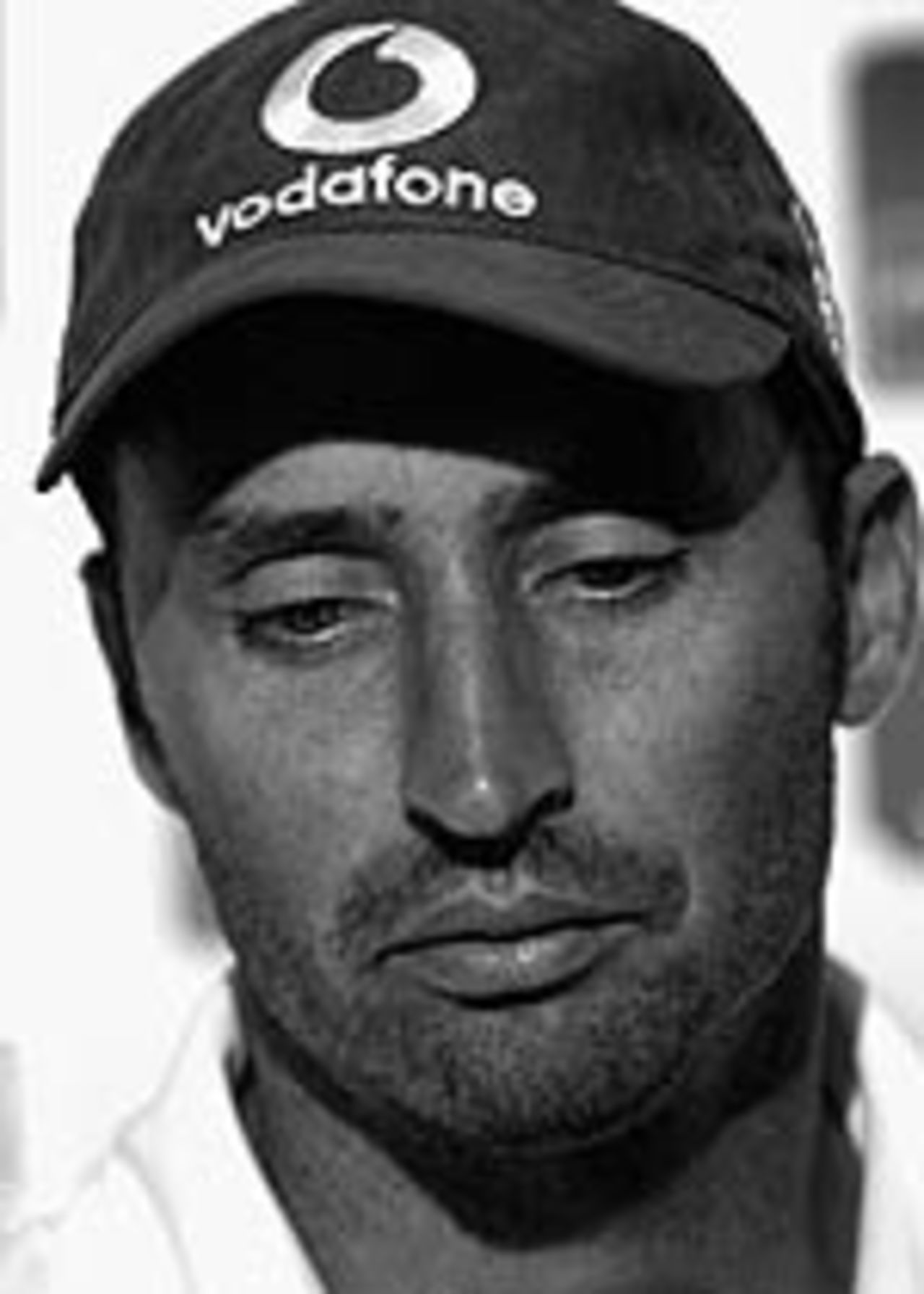 A reflective Nasser Hussain announces his resignation, July 28, 2003 150x210
