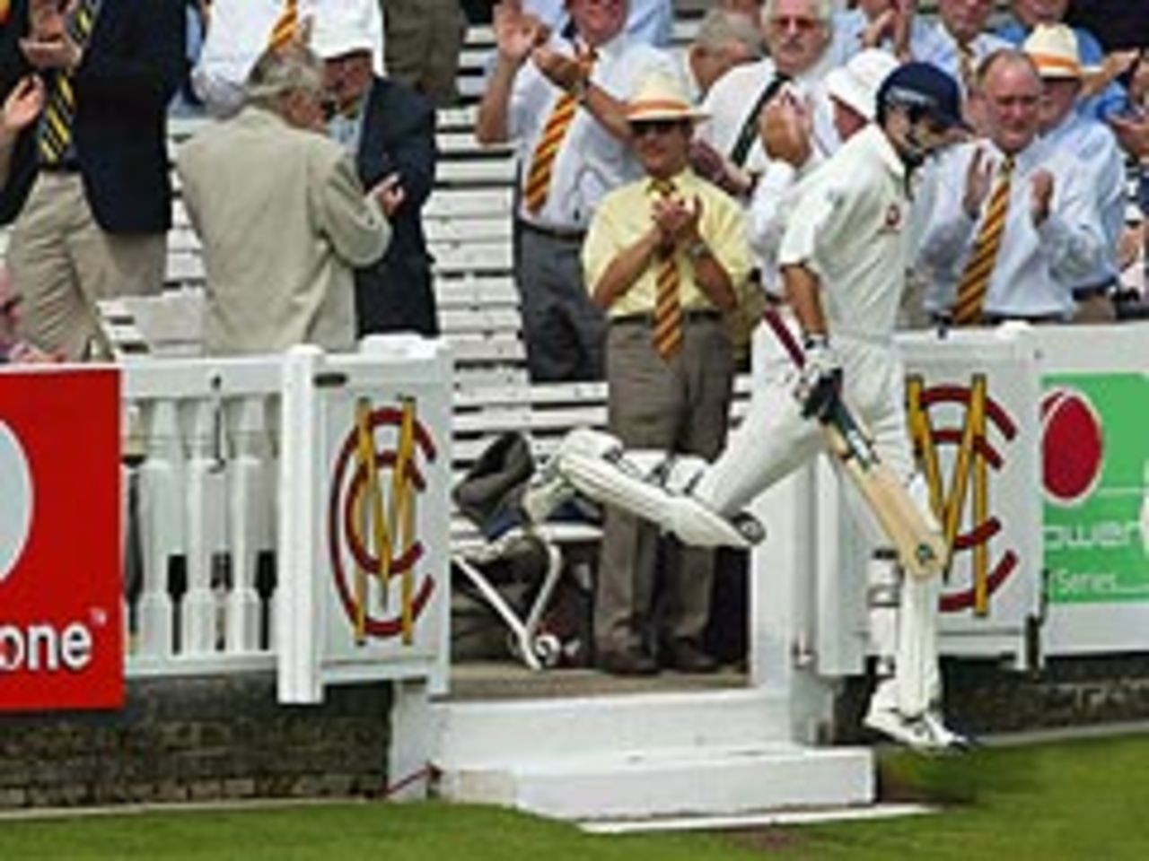 Michael Vaughan leaps into action as England's new captain. But his first morning didn't quite go to plan.