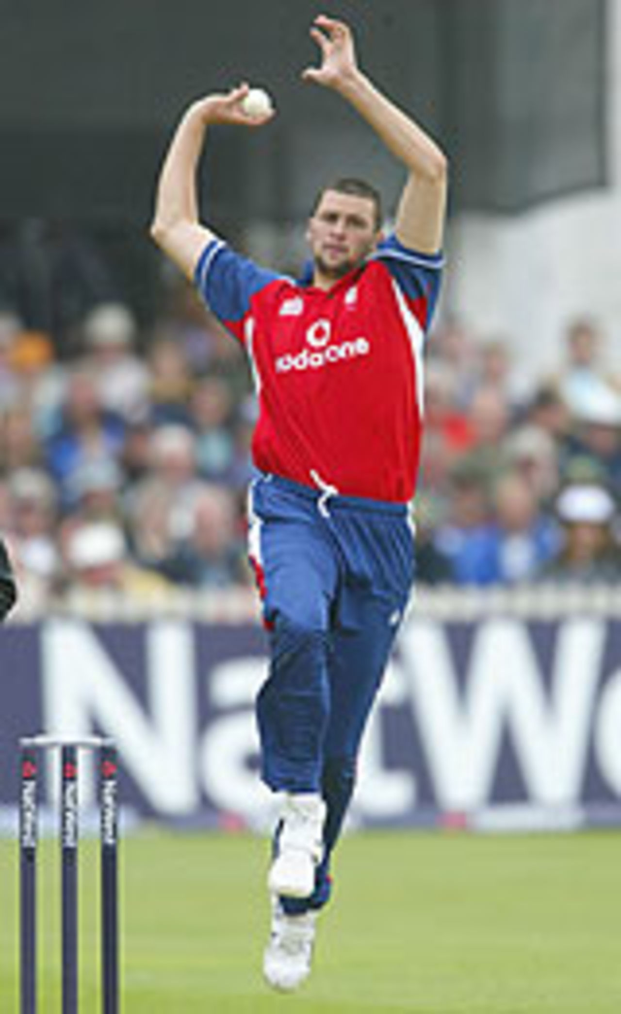Steve Harmison bowls, England v West Indies, NatWest Series, Old Trafford, 2004