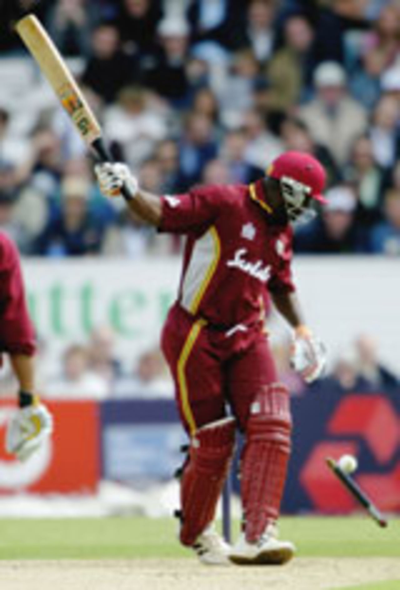Ridley Jacobs is bowled, England v West Indies, NatWest Series, Headingley, July 1, 2004