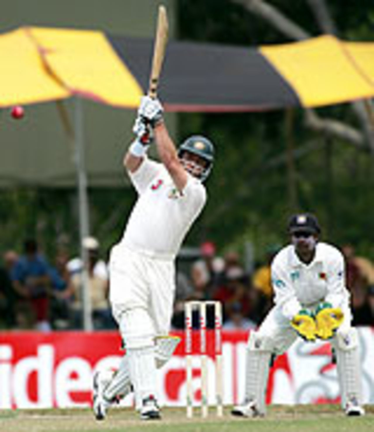 Darren Lehmann reeled off a thrilling 50 in difficult conditions, Australia v Sri Lanka, Darwin, July 2, 2004