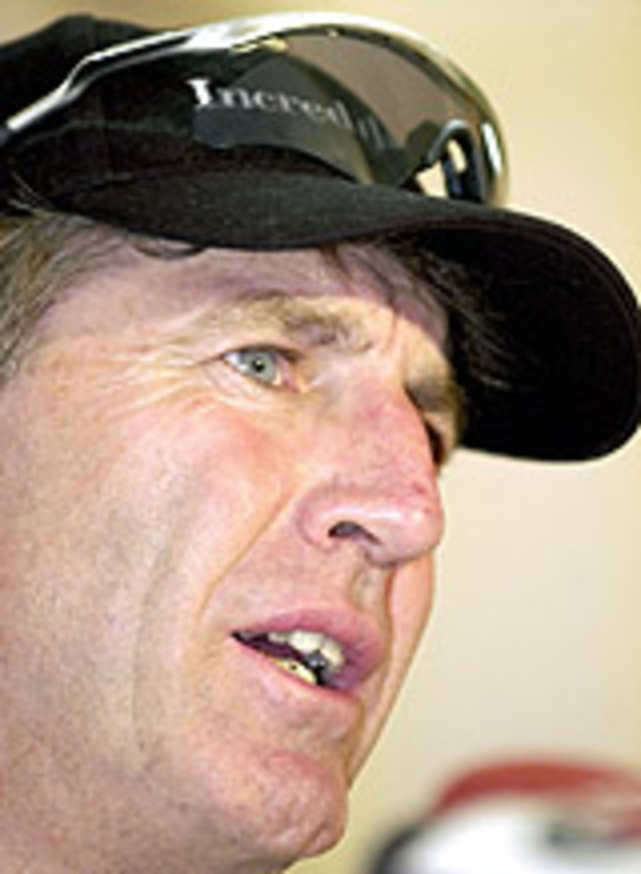 John Wright addresses a press conference in Madras, Saturday, July 3, 2004