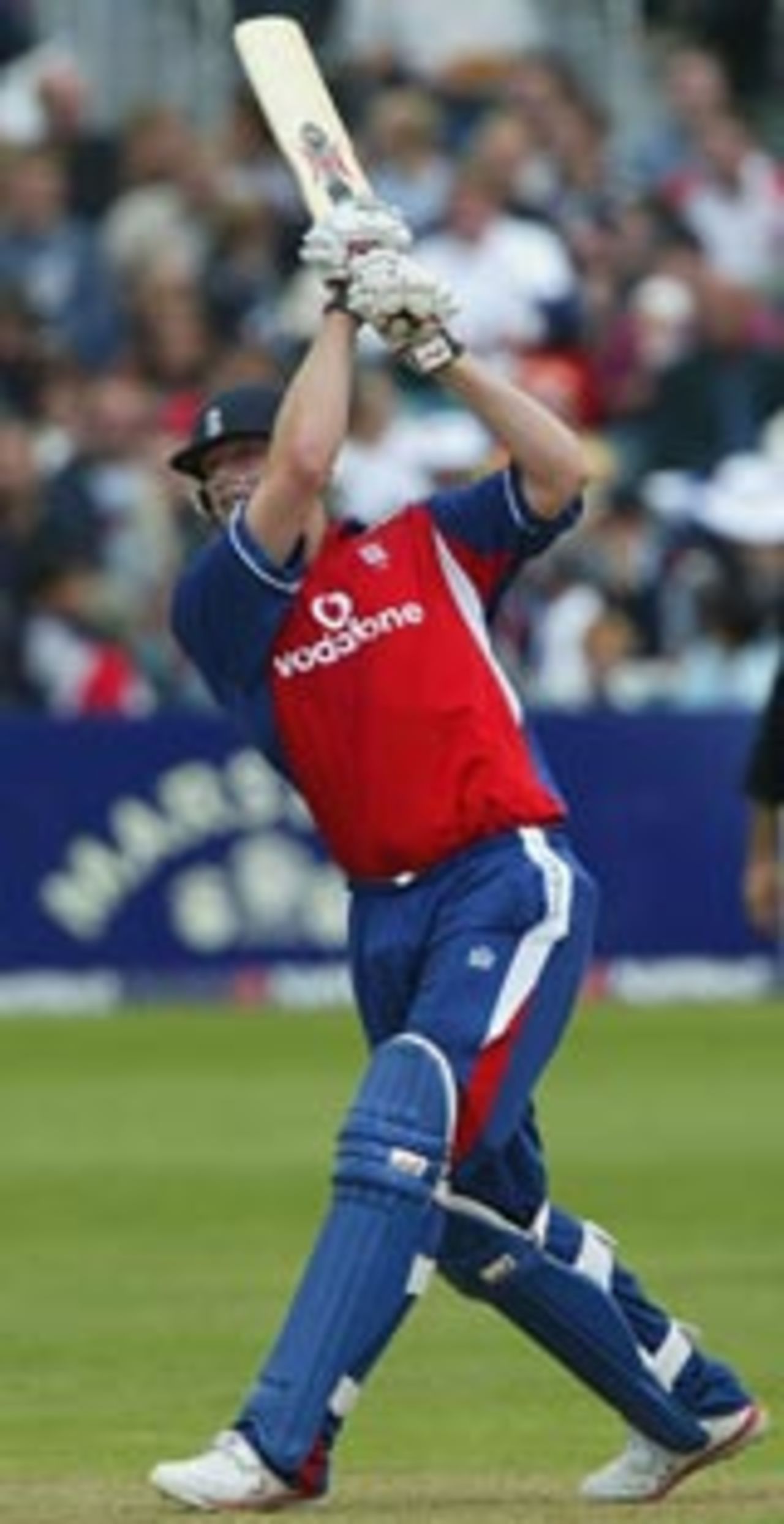 Andrew Flintoff hits out on his way to his first one-day century, England v New Zealand, NatWest Series, July 4 2004