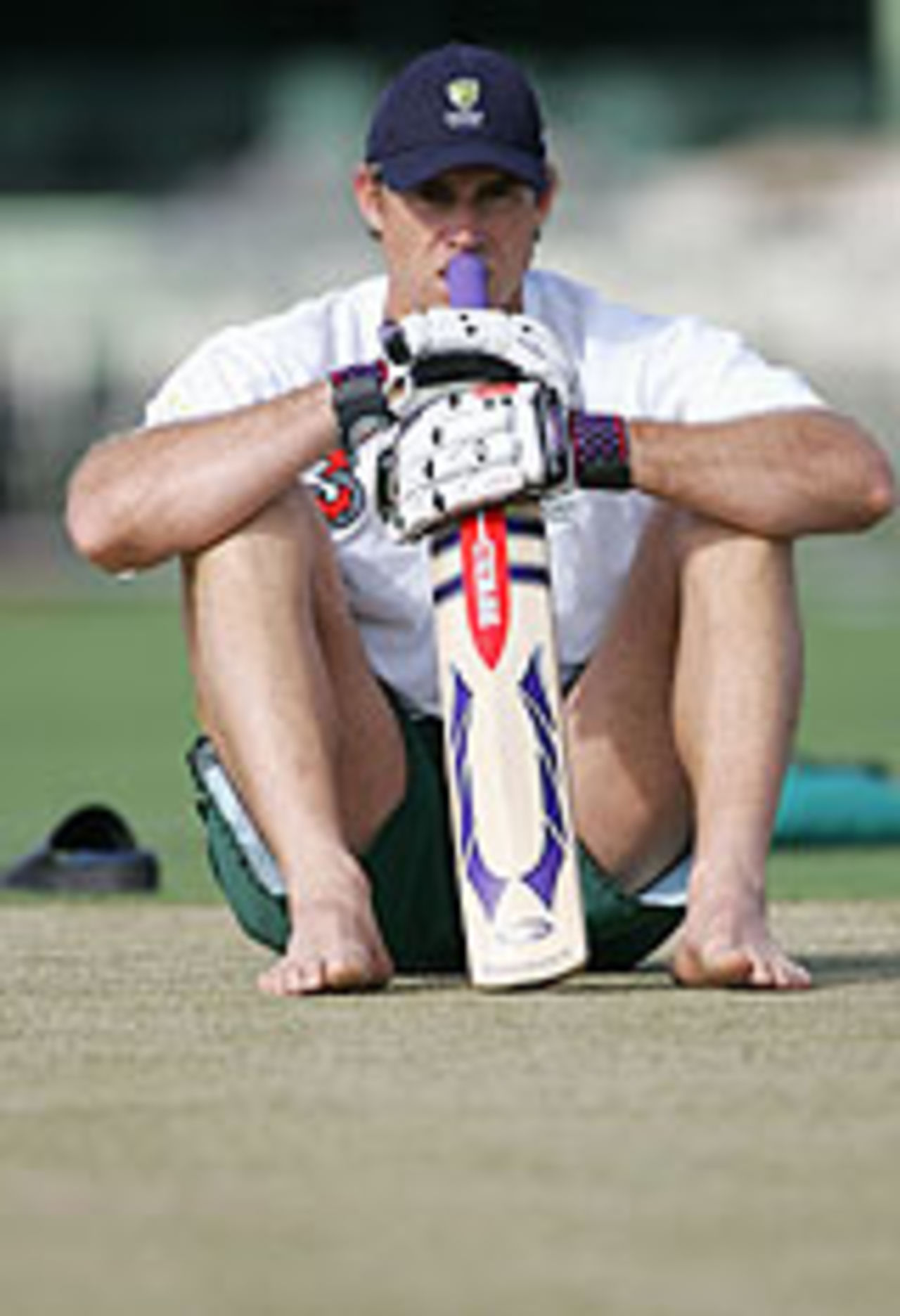 Matthew Hayden during training, Bundaberg Rum Stadium, Cairns, July 8, 2004