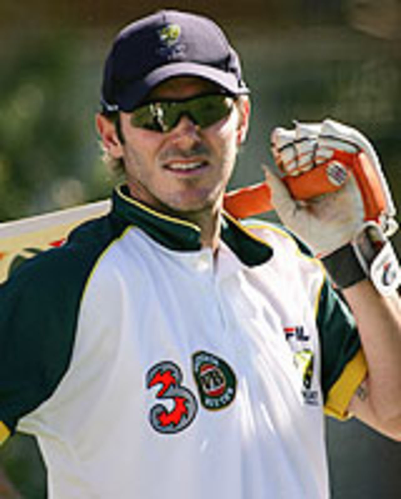 Damien Martyn gears up for the second Test, Bundaberg Rum Stadium, Cairns, July 8, 2004