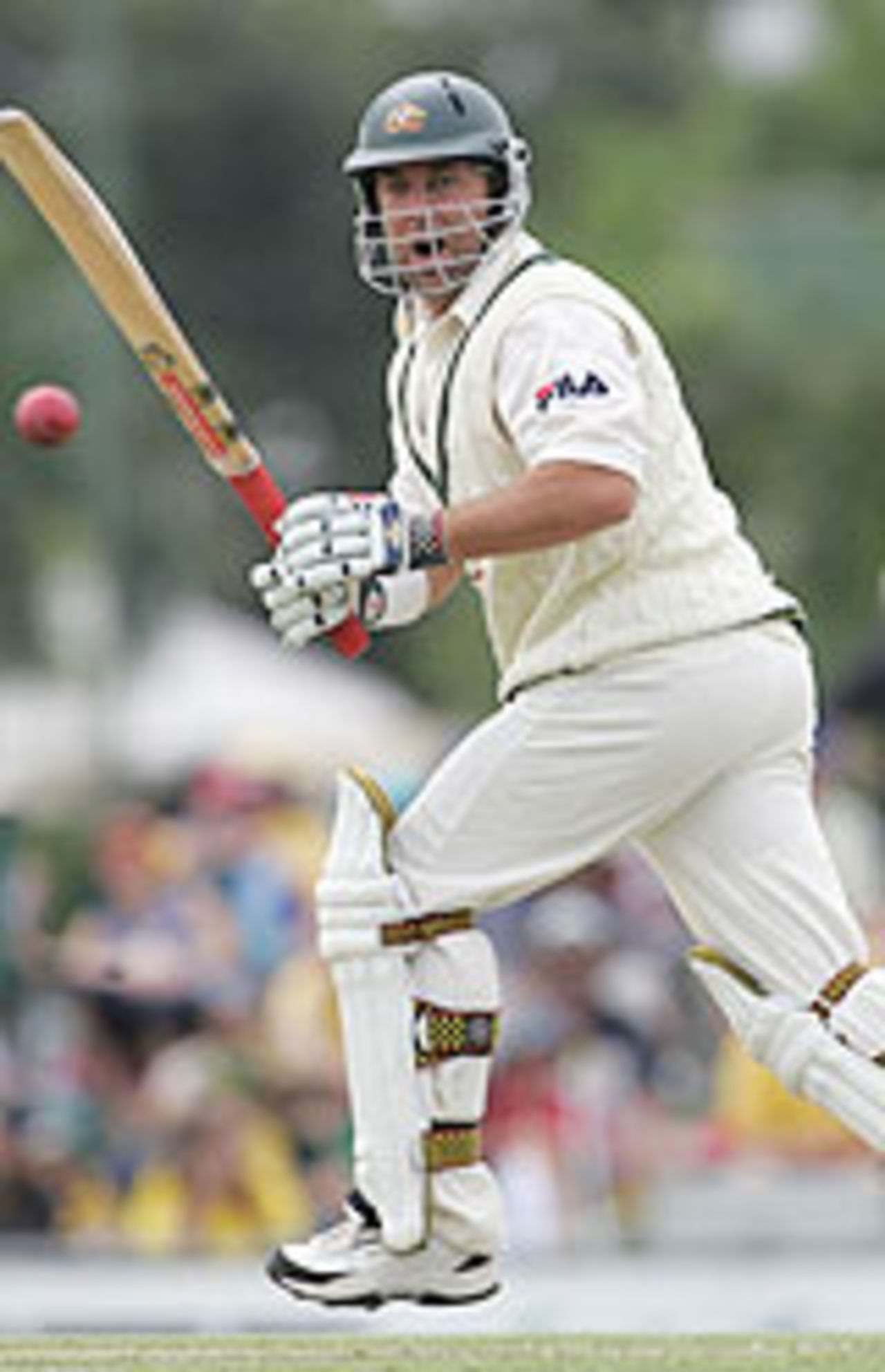 Darren Lehmann on his way to his half-century, Australia v Sri Lanka, 2nd Test, Cairns, 2nd day, July 10, 2004