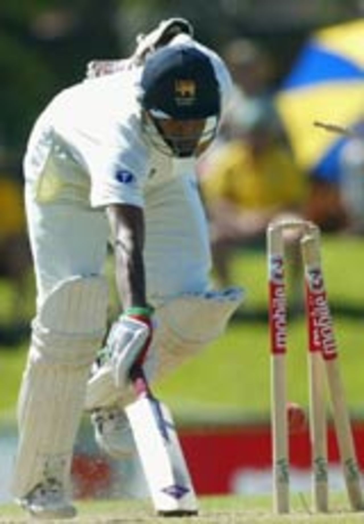 Thilan Samaraweera getting run out, Australia v Sri Lanka, 2nd Test, Cairns, 5th day, July 13, 2004