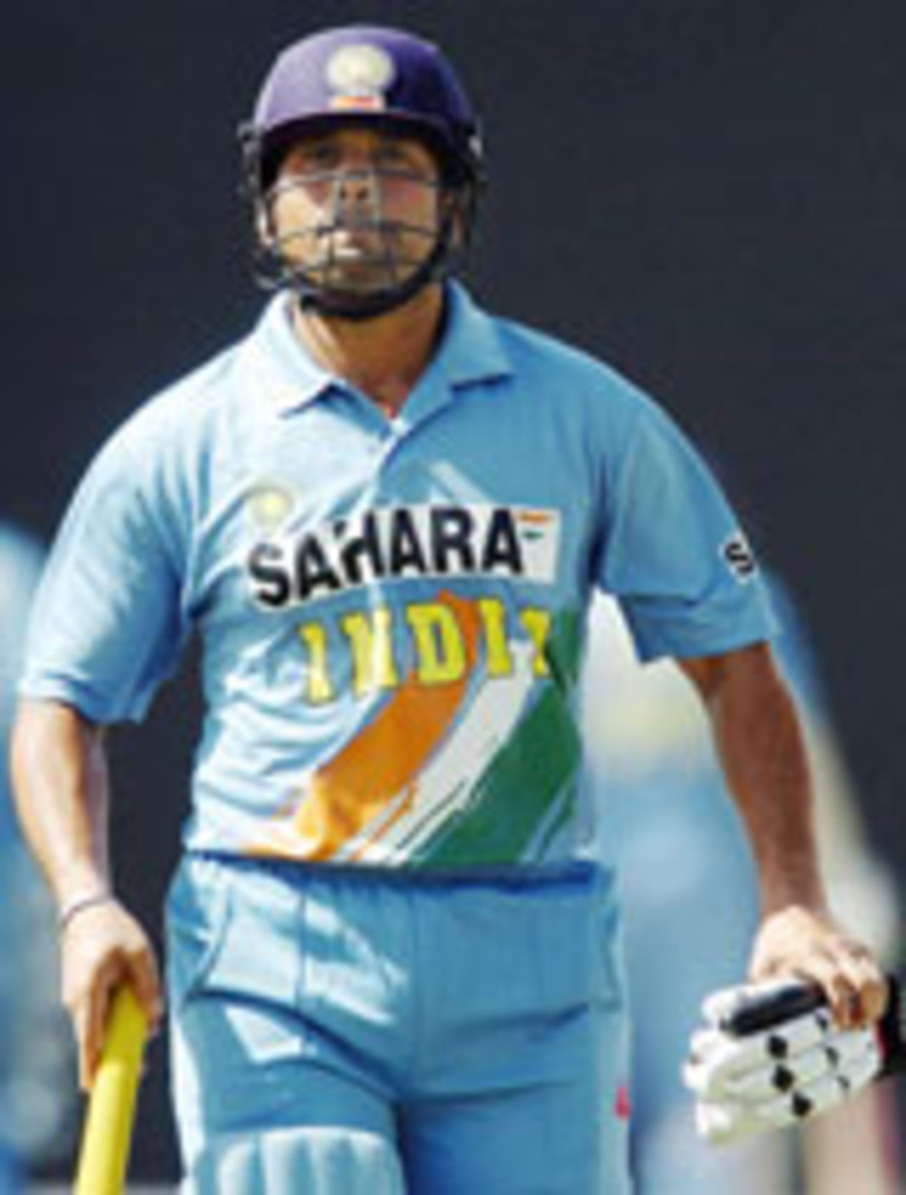 Sachin Tendulkar walks off after being dismissed by Asim Saeed, India v UAE, Asia Cup, July 16 2004
