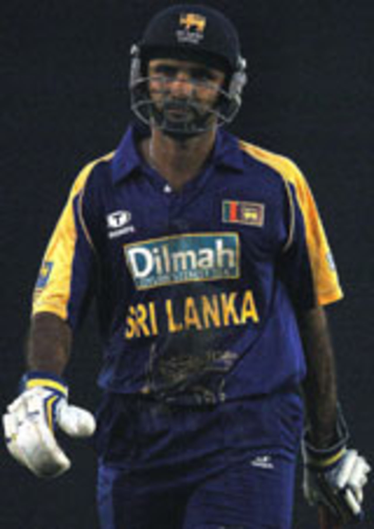 Marvan Atapattu leaves the field after being run out for 50, Sri Lanka v India, Asia Cup July 18 2004