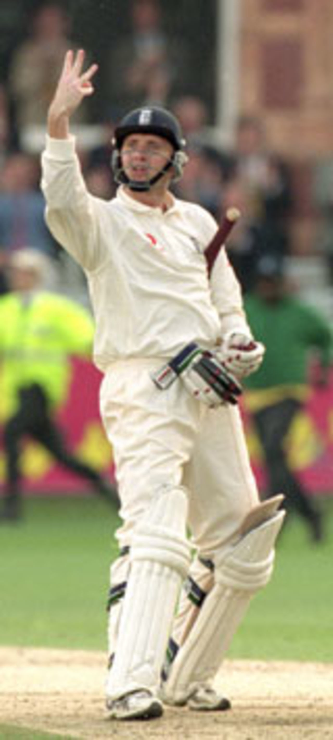 Dominic Cork celebrates England's win v West Indies, Lord's July 1, 2000