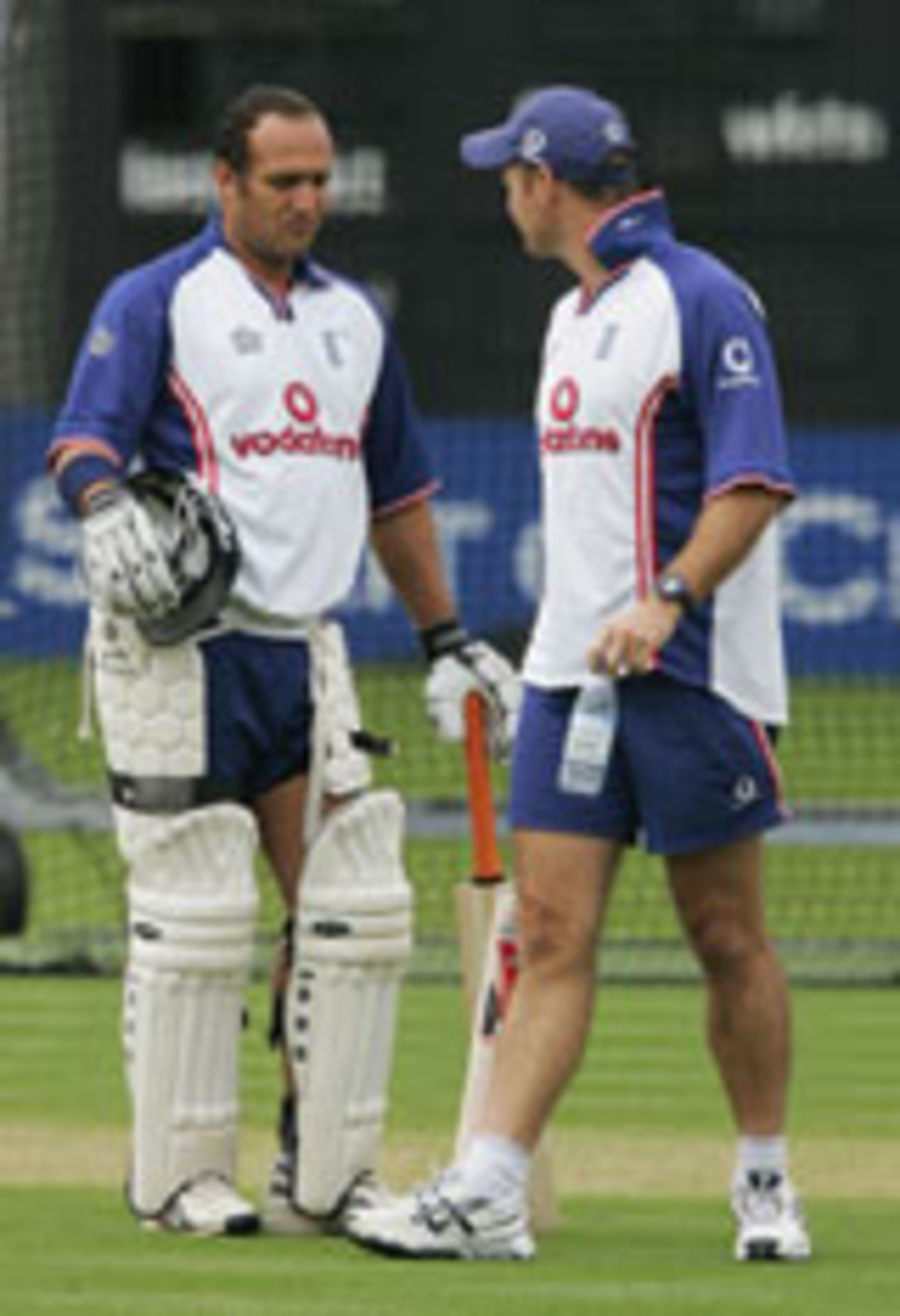 A weary looking Mark Butcher in the nets, Lord's, July 21, 2004