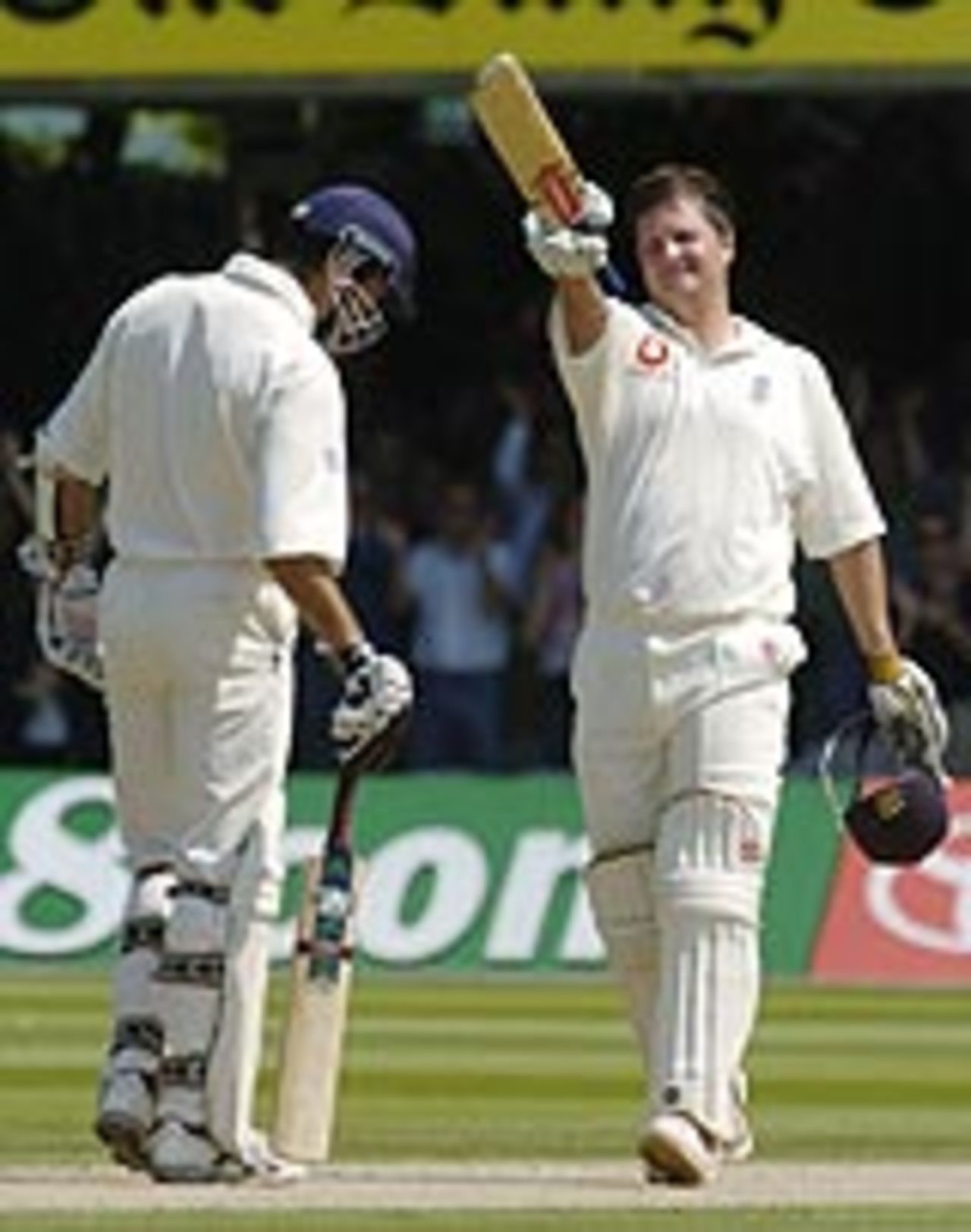 Robert Key celebrates his double-hundred, England v West Indies, 1st Test, Lord's, July 23, 2004