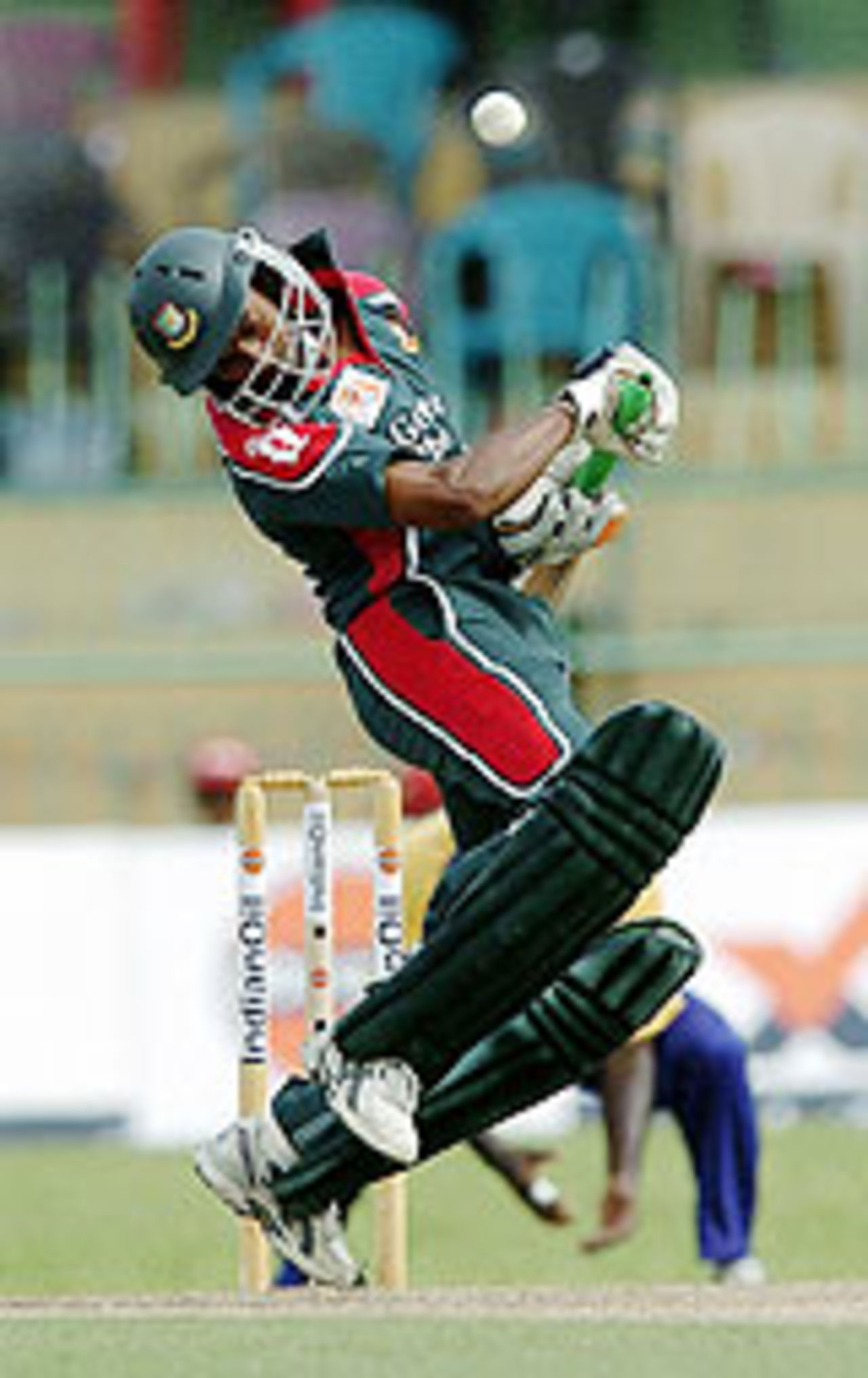 Faisal Hossain moves to avoid a ball, Sri Lanka v Bangladesh, 9th match, Asia Cup, Colombo, July 23, 2004