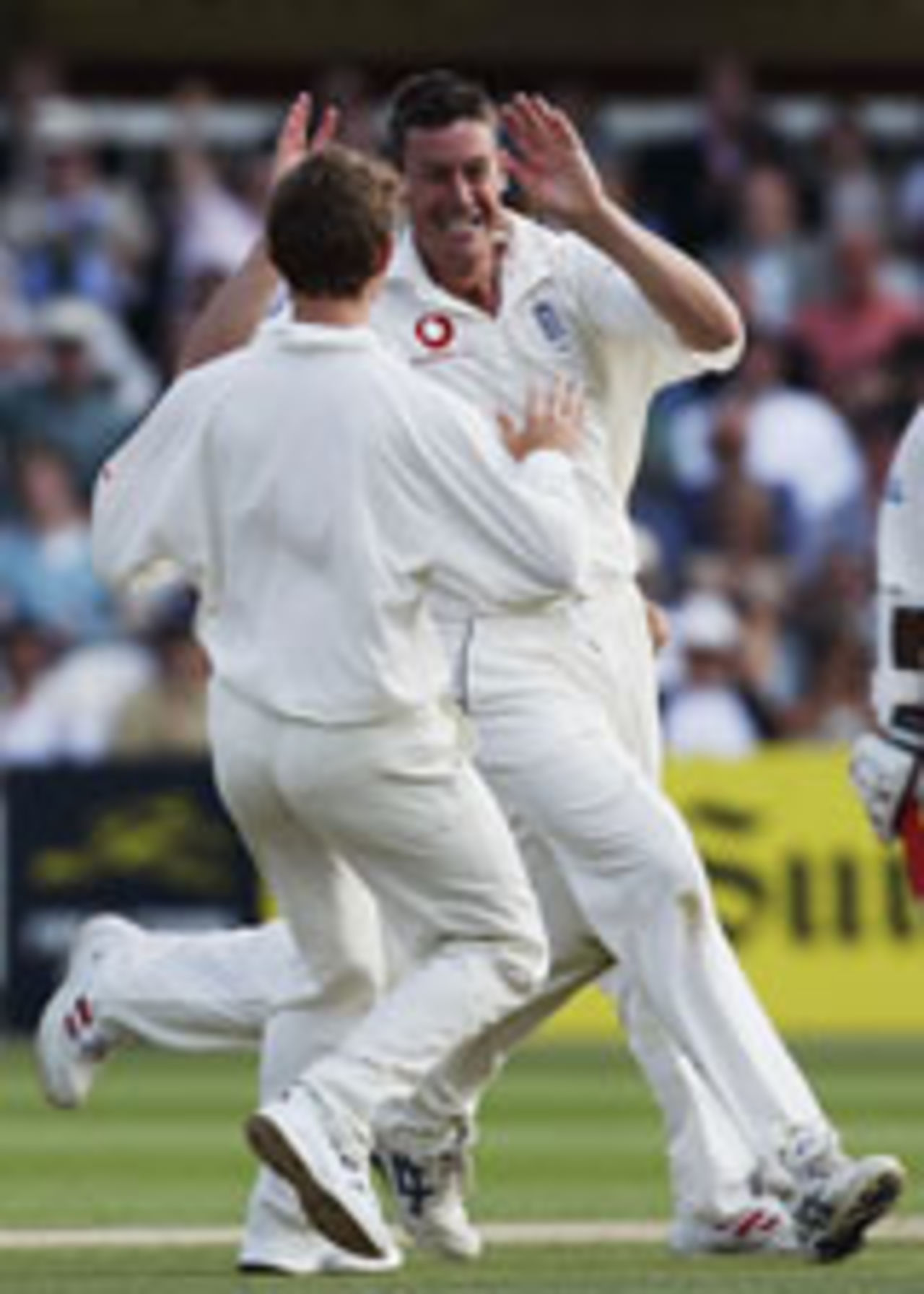 Ashley Giles celebrates the wicket of Brian Lara, England v West Indies, 1st Test, July 23, 2004