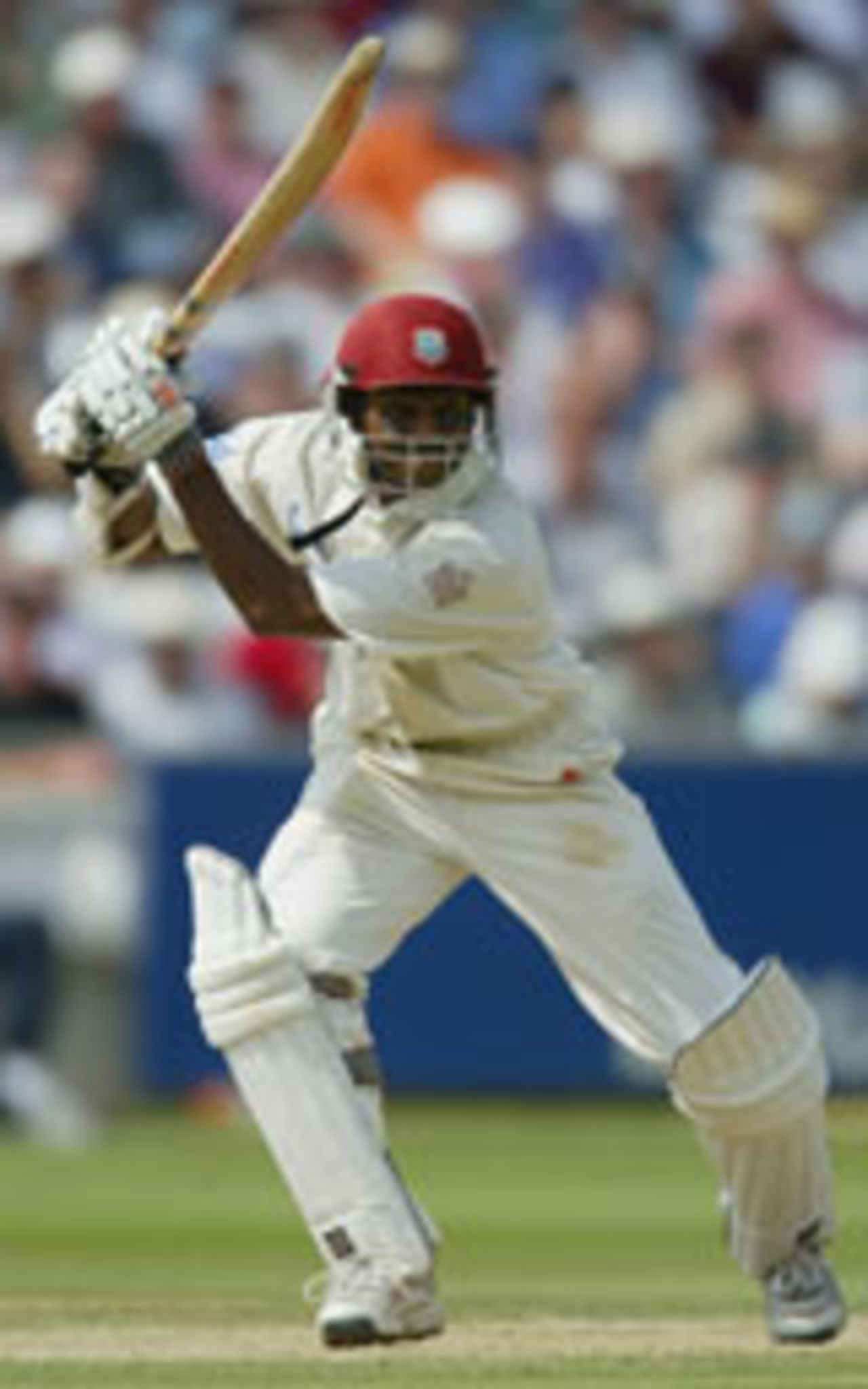Shivnarine Chanderpaul drives, England v West Indies, 1st Test, Lord's, July 24, 2004