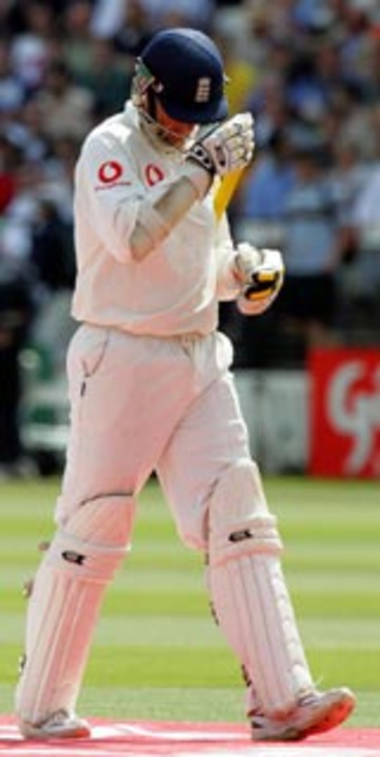 Trescothick walks off after being bowled by Pedro Collins for 45, England v West Indies, 1st Test, Lord's, 4th day, July 25 2004