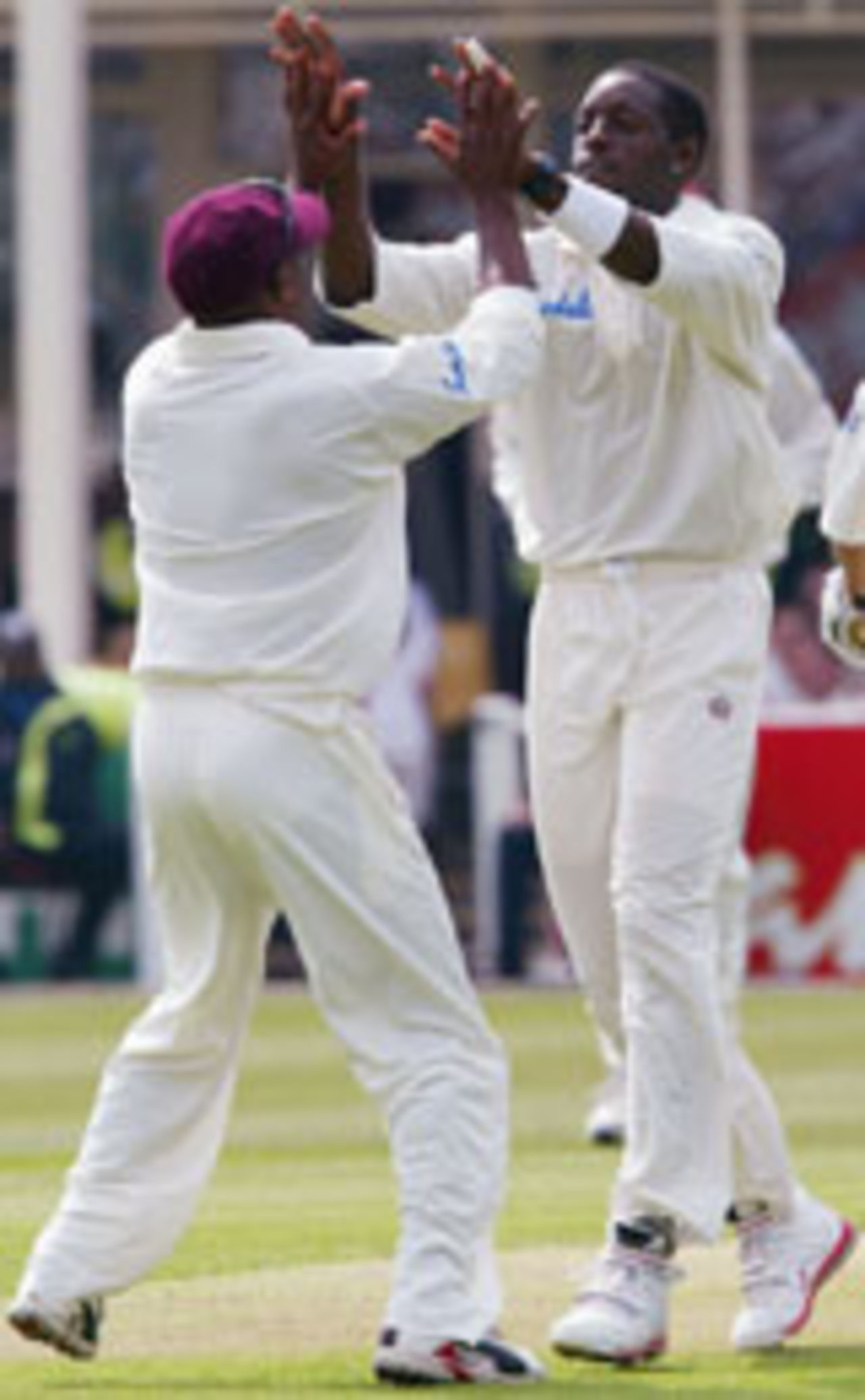 Jermaine Lawson celebrates a wicket, England v West Indies, 2nd Test, Edgbaston, July 29, 2004