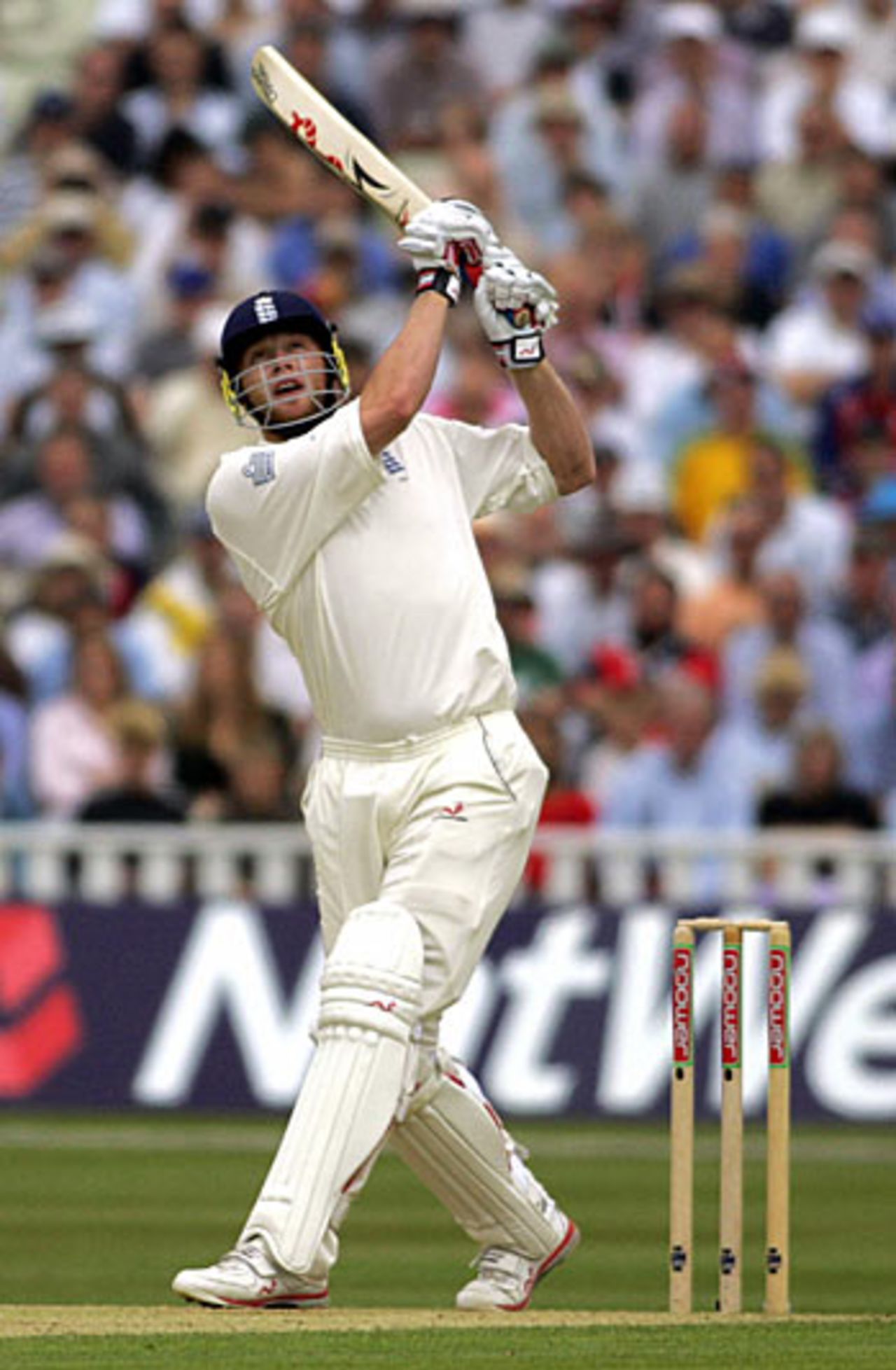 Andrew Flintoff powers another six, England v West Indies, 2nd Test, Edgbaston, July 30, 2004