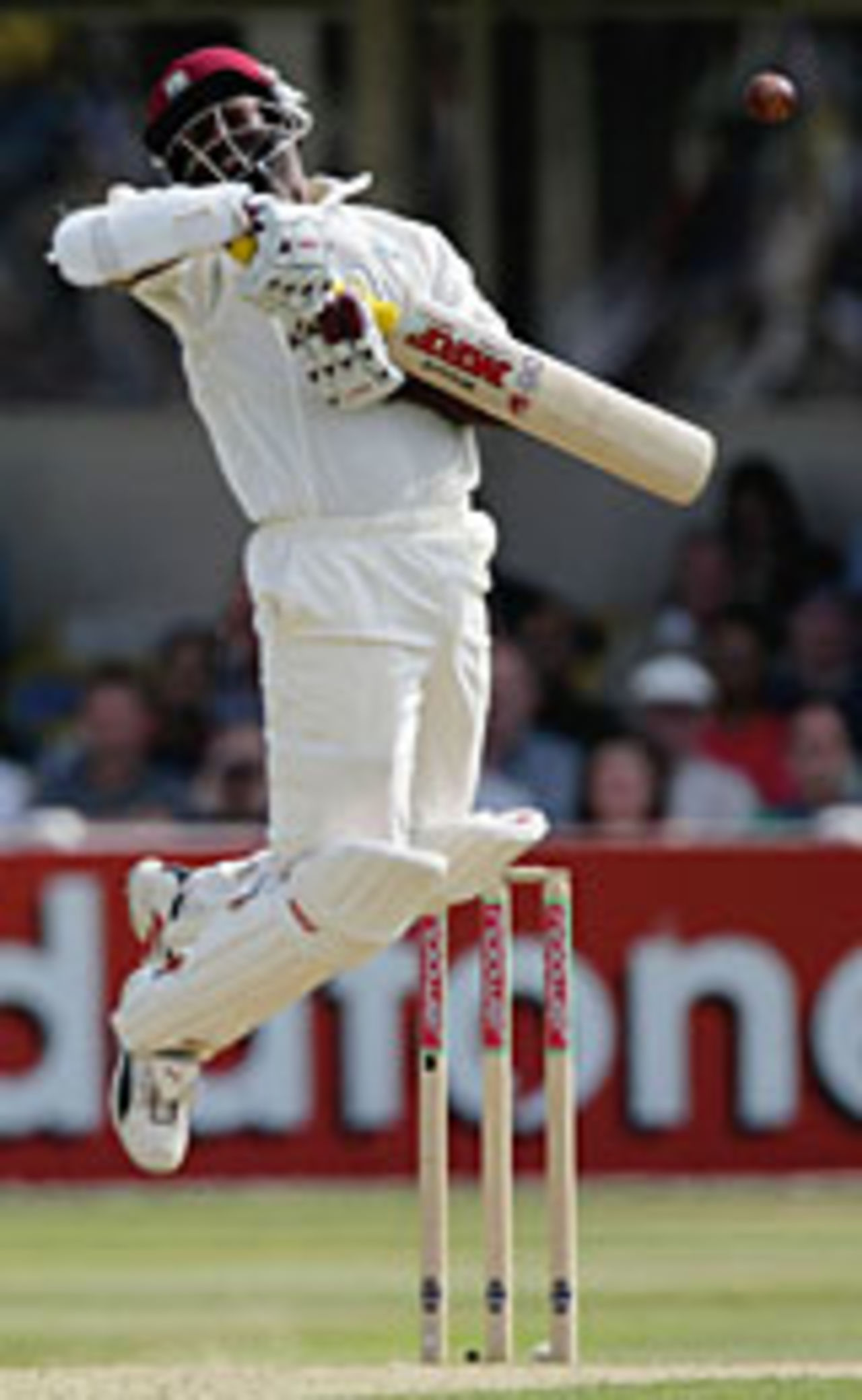 Brian Lara takes evasive action, England v West Indies, 2nd Test, Edgbaston, July 30, 2004