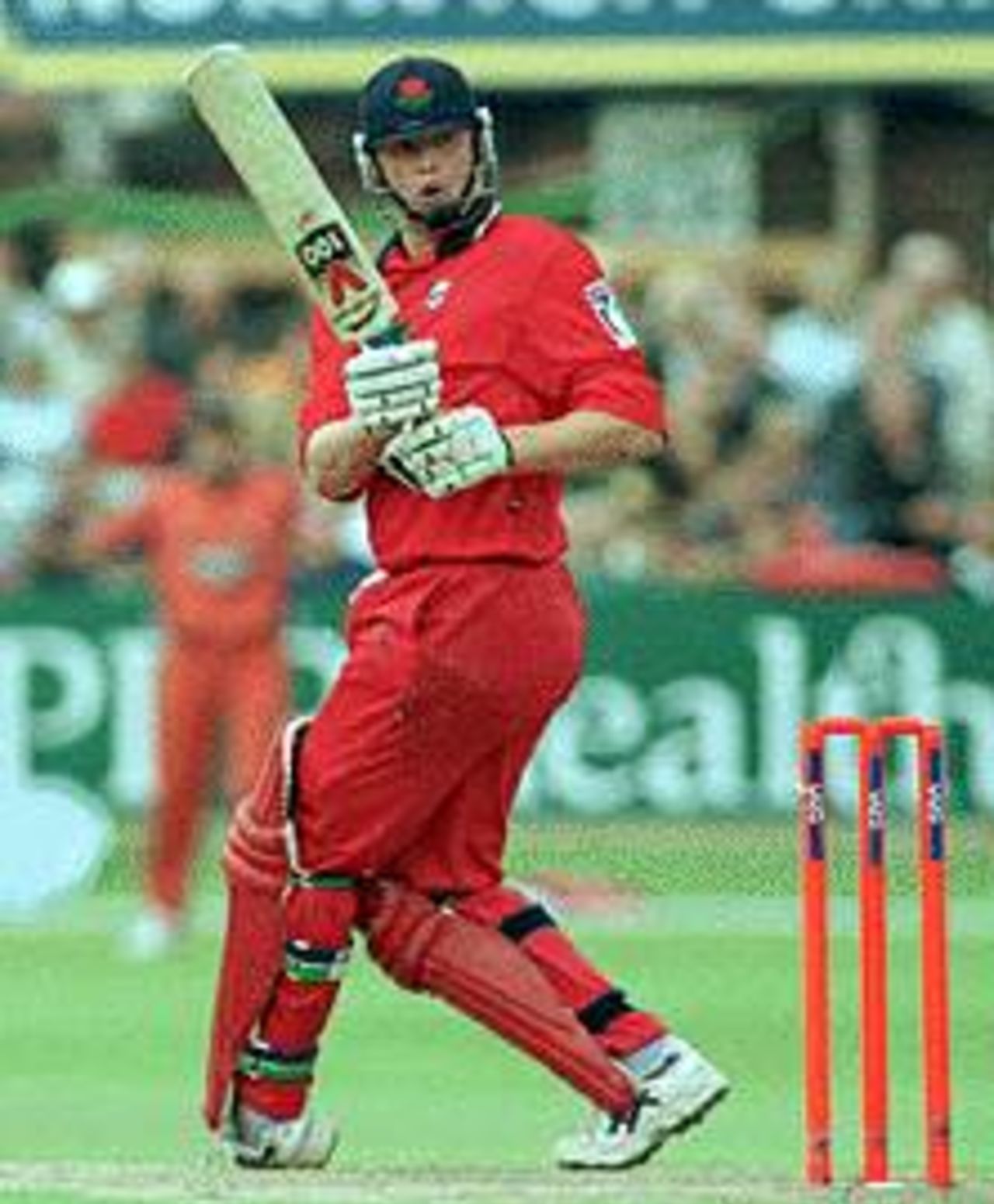 Andrew Flintoff batting, Lancashire v Yorkshire, National League 12 Aug 1999