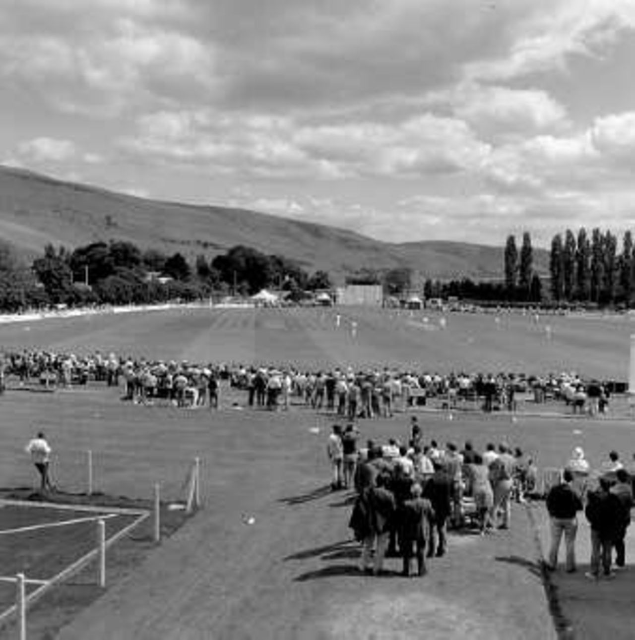 A view of the Hoover's Sports Ground, Merthyr Tydfil, Wales