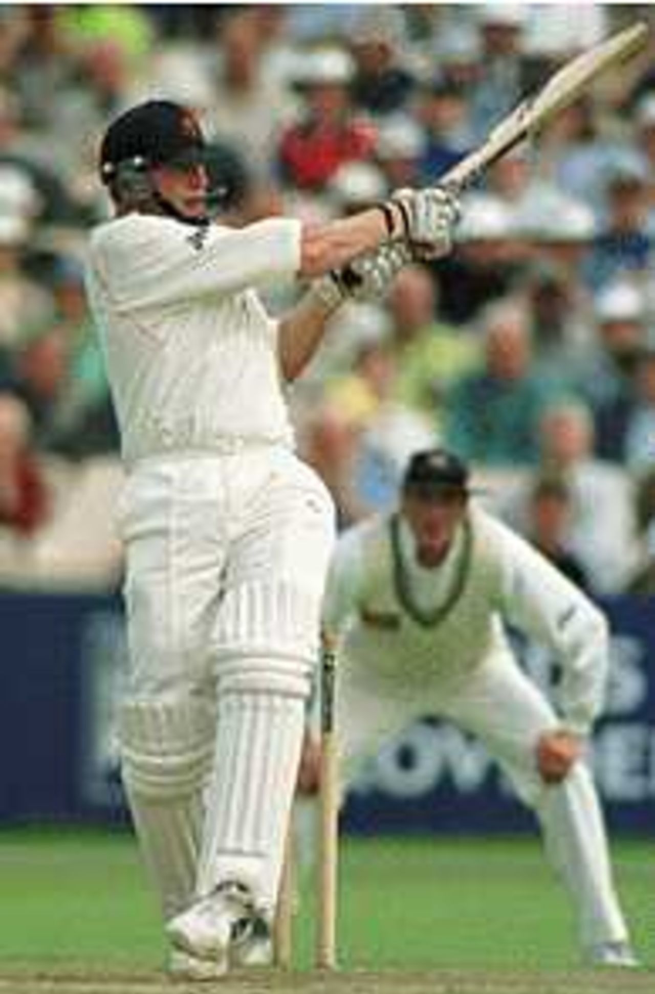 Andrew Flintoff with a pull shot, Lancashire v Yorkshire, Day 2 of County Championship match, 20 Aug 1999