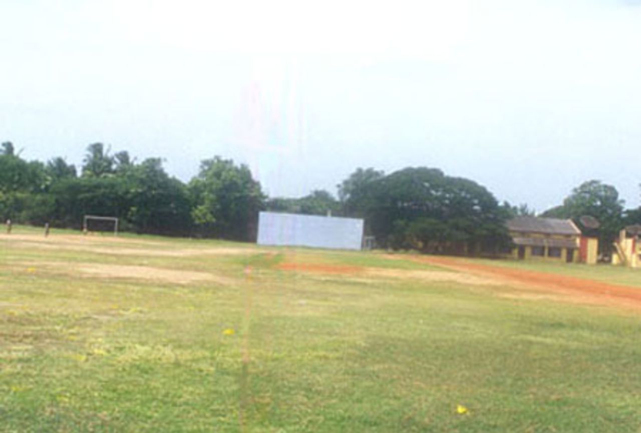 A view of the sight-screen at Integral Coach Factory Ground