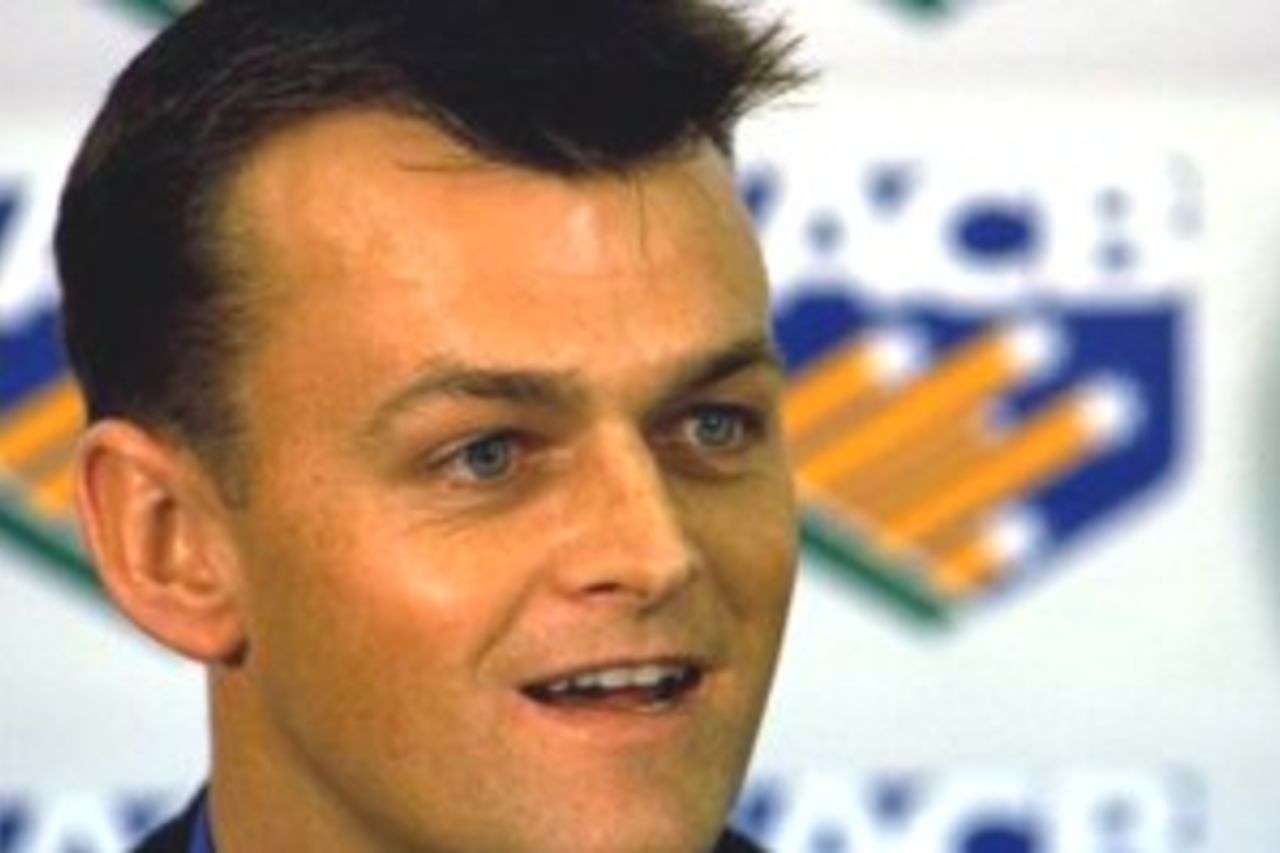 4 Aug 2000: Adam Gilchrist of Australia speaks at a press conference where it was announced he has taken over the role of Vice Captain from Shane Warne, Colonial Stadium, Melbourne, Australia.