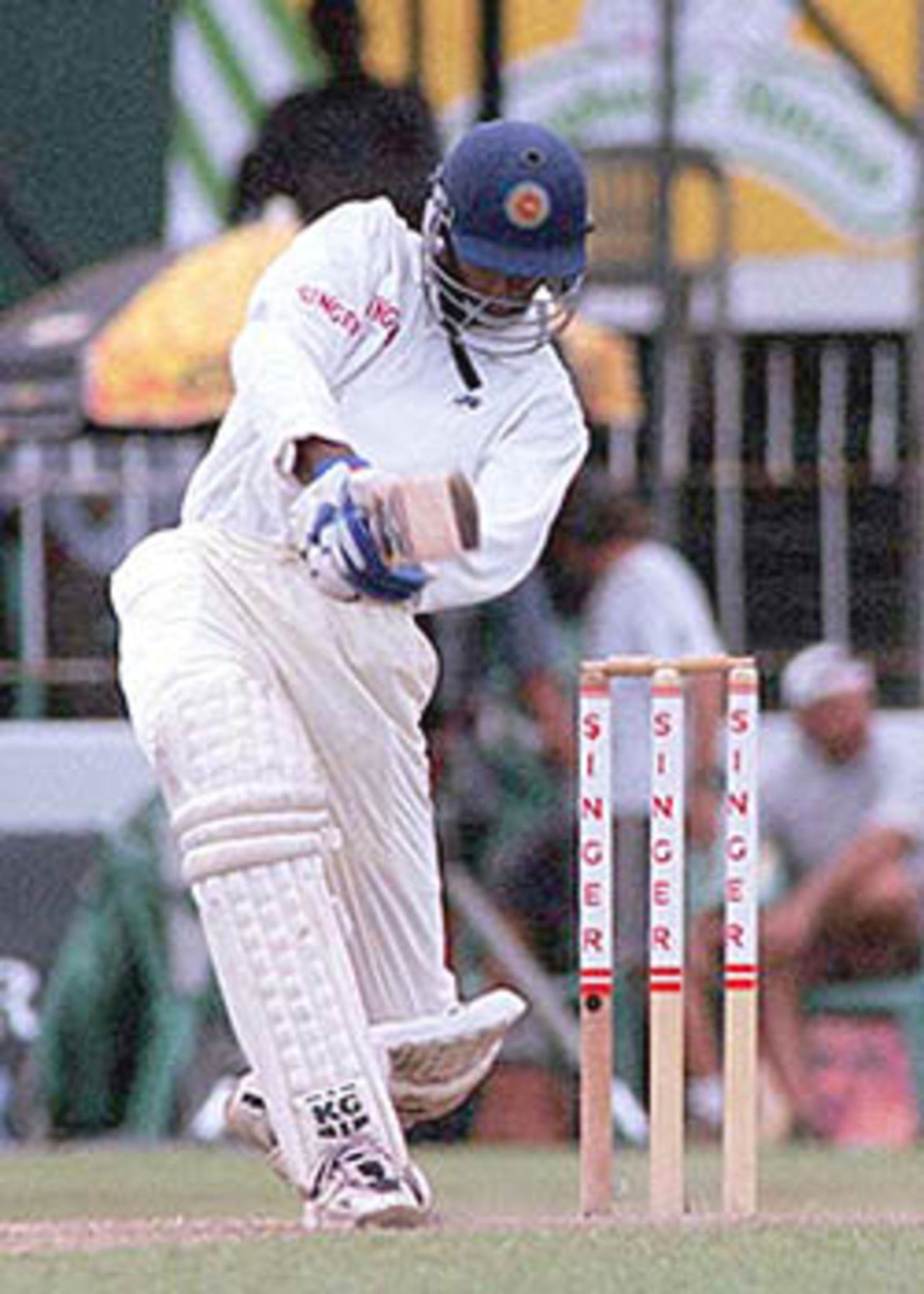 Russel Arnold plays a perfect cover drive, South Africa in Sri Lanka, 2000/01, 3rd Test, Sri Lanka v South Africa, Sinhalese Sports Club Ground, Colombo, 06-10 August 2000 (Day 2).