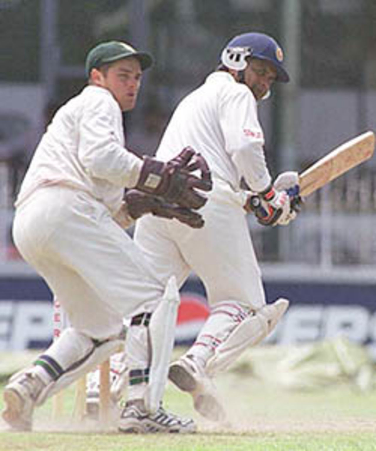 Arjuna Ranatunga pushes the ball down legside, South Africa in Sri Lanka, 2000/01, 3rd Test, Sri Lanka v South Africa, Sinhalese Sports Club Ground, Colombo, 06-10 August 2000 (Day 3).