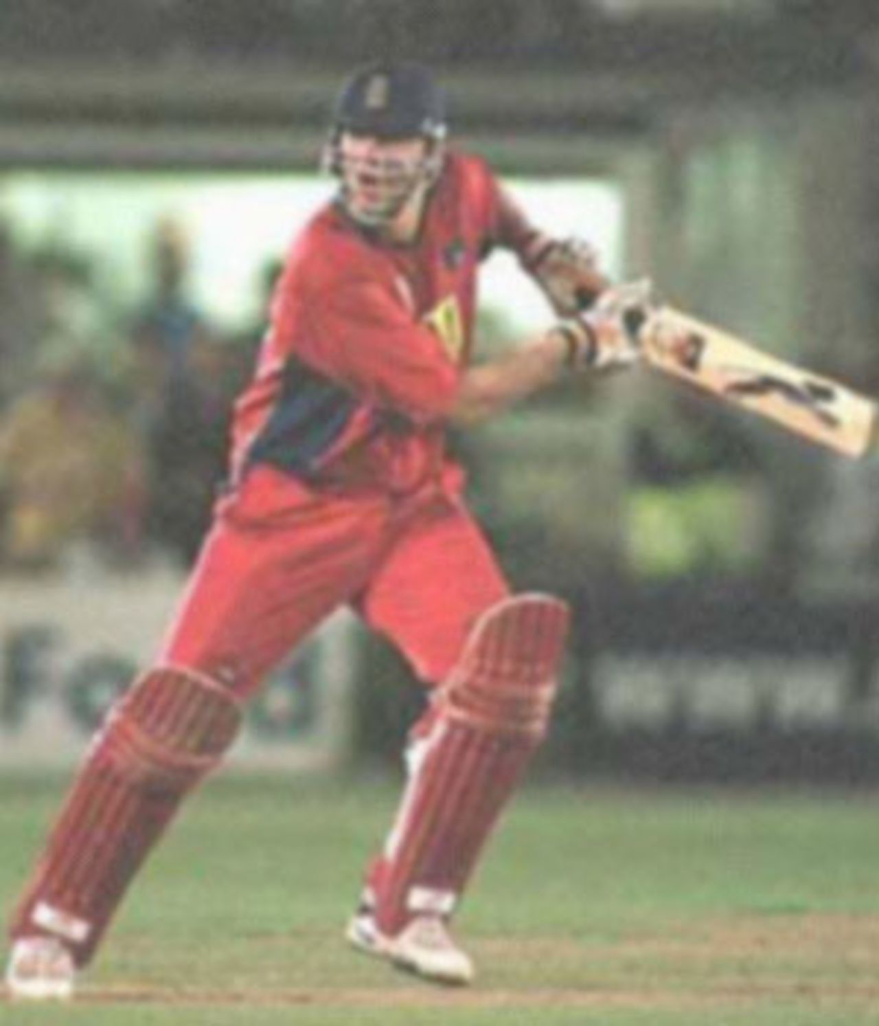Flintoff looks for a single after playing the square cut, National League Division One, 2000, Sussex v Lancashire, New County Ground, Hove, Brighton, 07 August 2000.