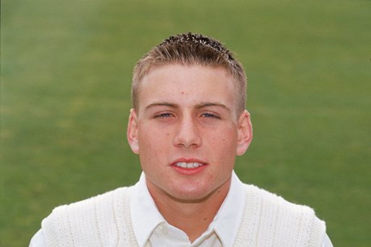 7 Apr 2000: Portrait of Mark Wallace taken at a Glamorgan County Cricket Club photocall in Cardiff, Wales.
