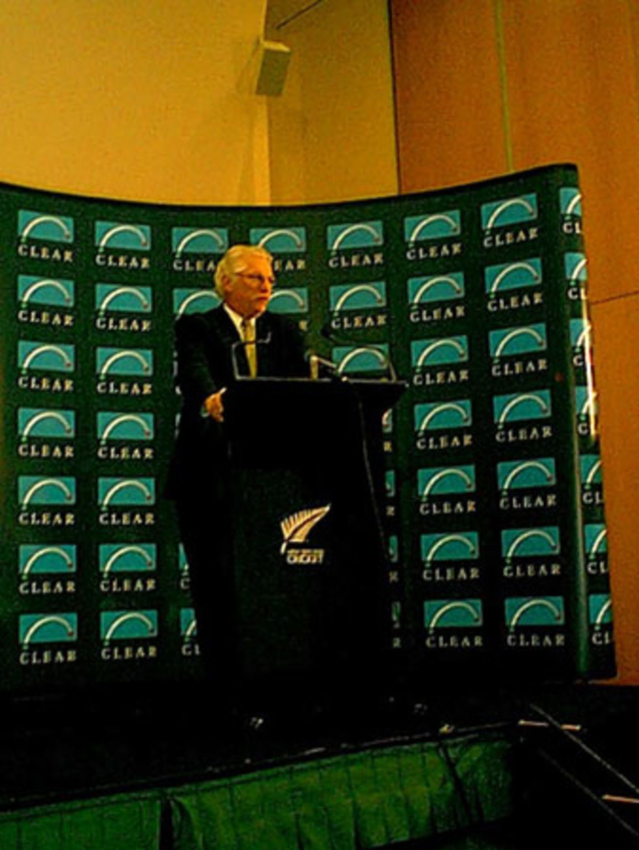 New Zealand Cricket chief executive Christopher Doig speaks at the launch of the CLEAR White Ferns as the new name of the New Zealand women's team at a breakfast function in Christchurch