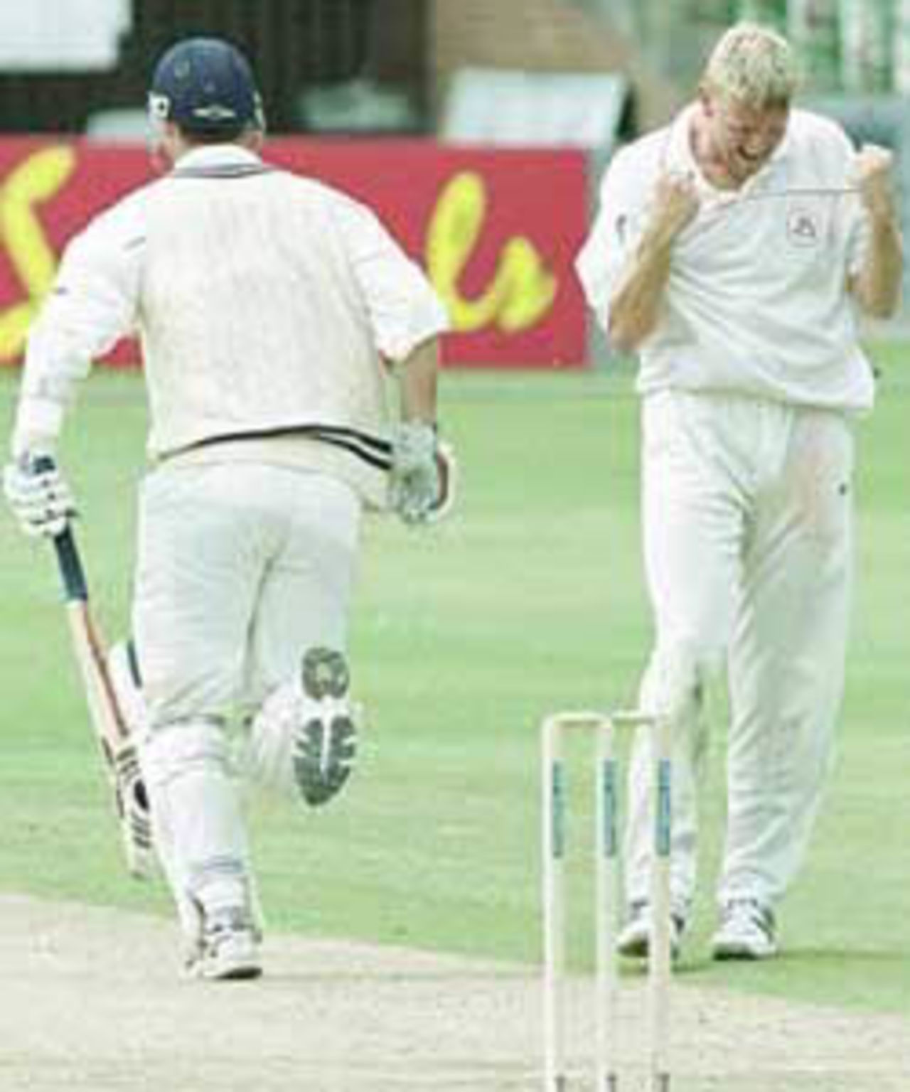 Peter Martin celebrates trapping McCague LBW, PPP healthcare County Championship Division One, 2000, Lancashire v Kent, Old Trafford, Manchester, 17-20 August 2000(Day 2).